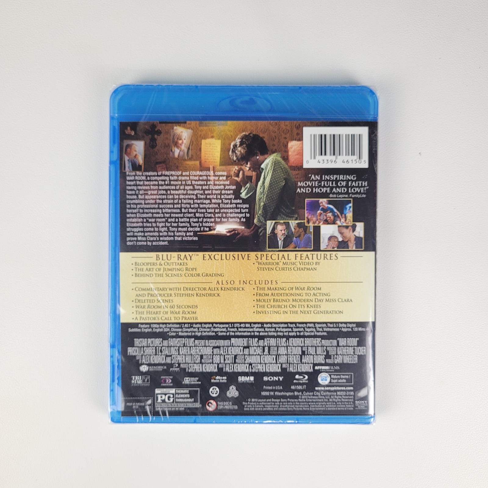War Room Blu-ray 2015 Faith Based Prayer Drama Family Inspirational Movie New