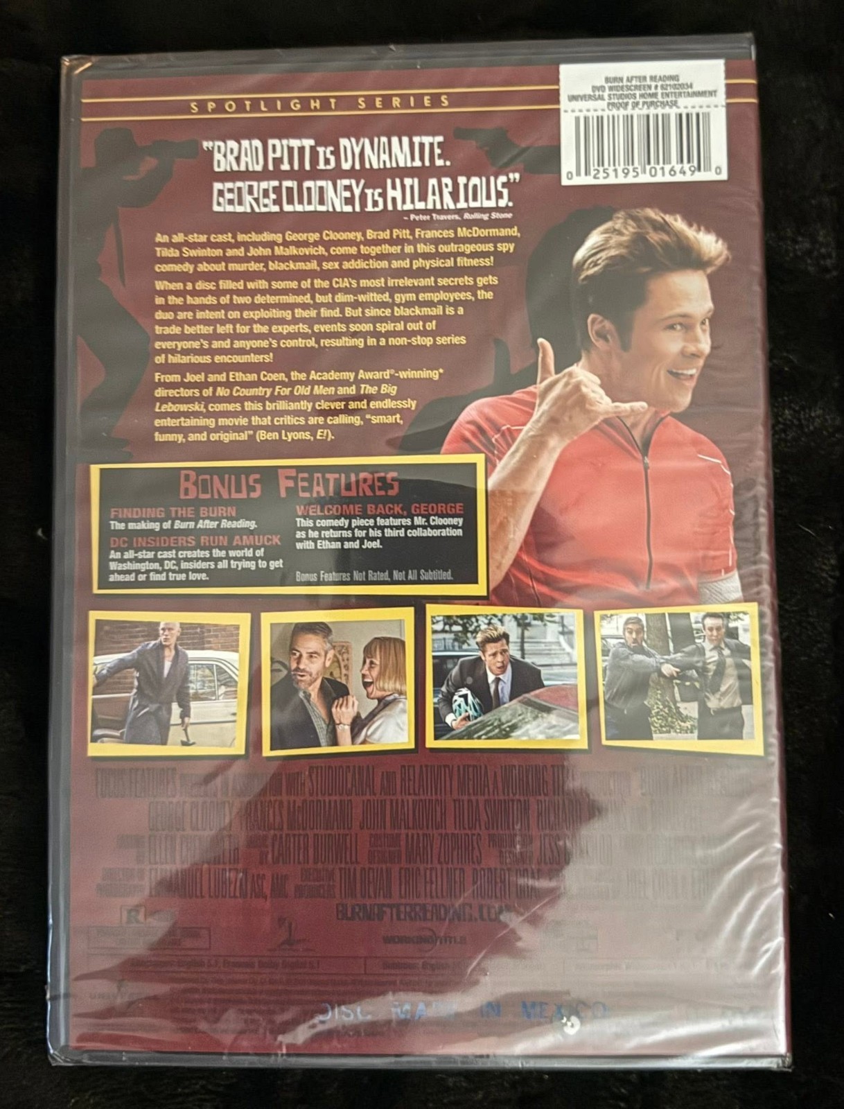 Burn After Reading DVD NEW Factory Sealed George Clooney Brad Pitt Coen Brothers