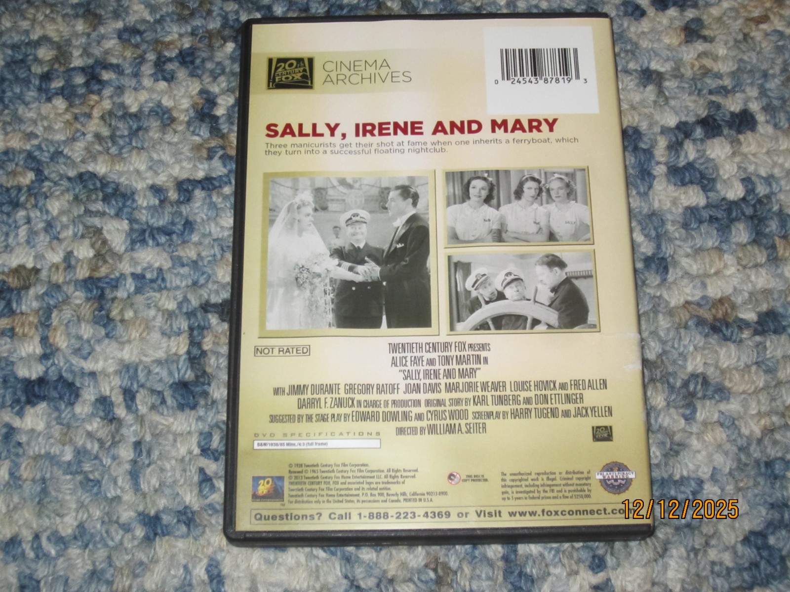 SALLY, IRENE & MARY DVD -1938- Fox Cinema Archives – Alice Faye , Tony Martin