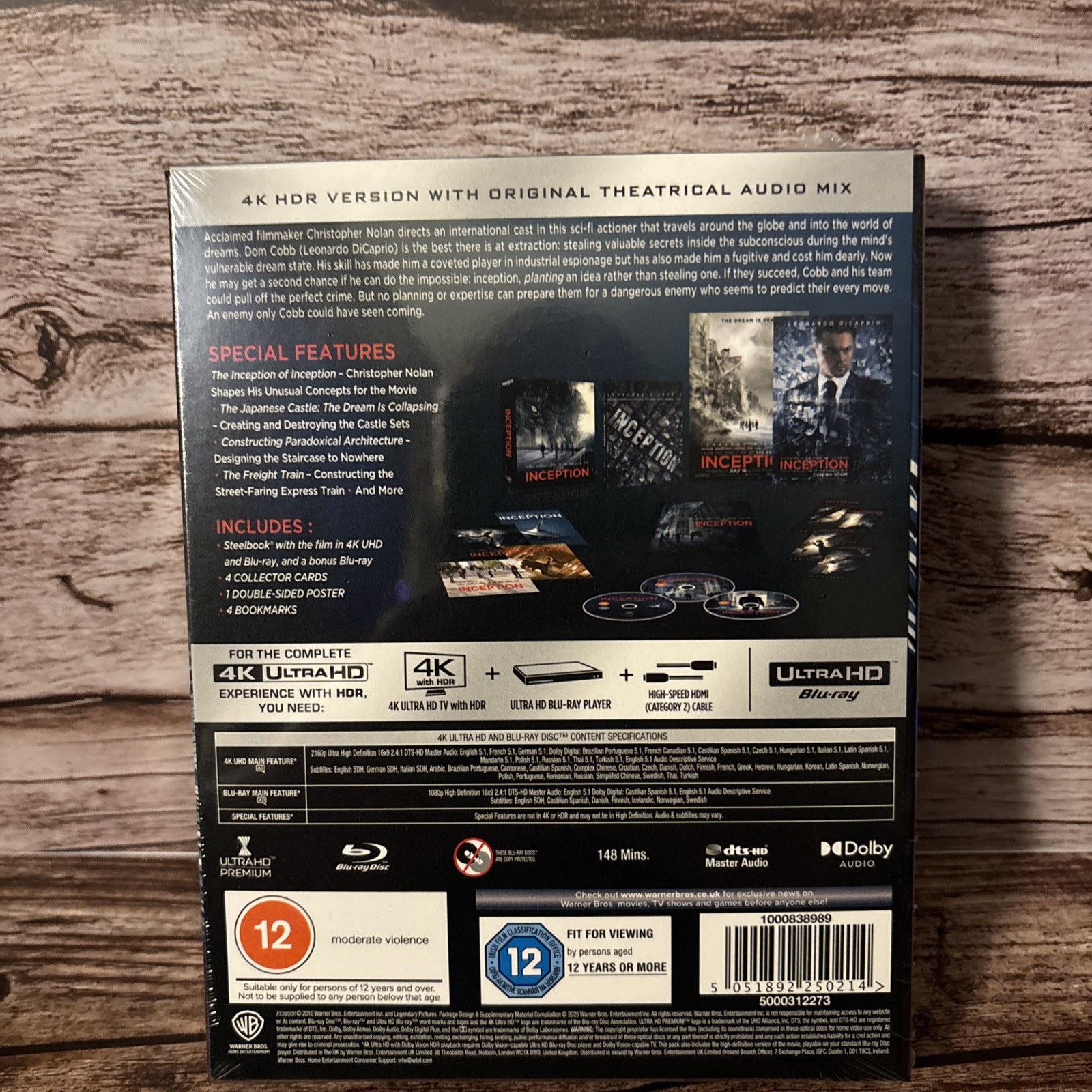 Inception Ultimate Collector’s Edition Steelbook (4K UHD Blu-Ray) NEW SEALED
