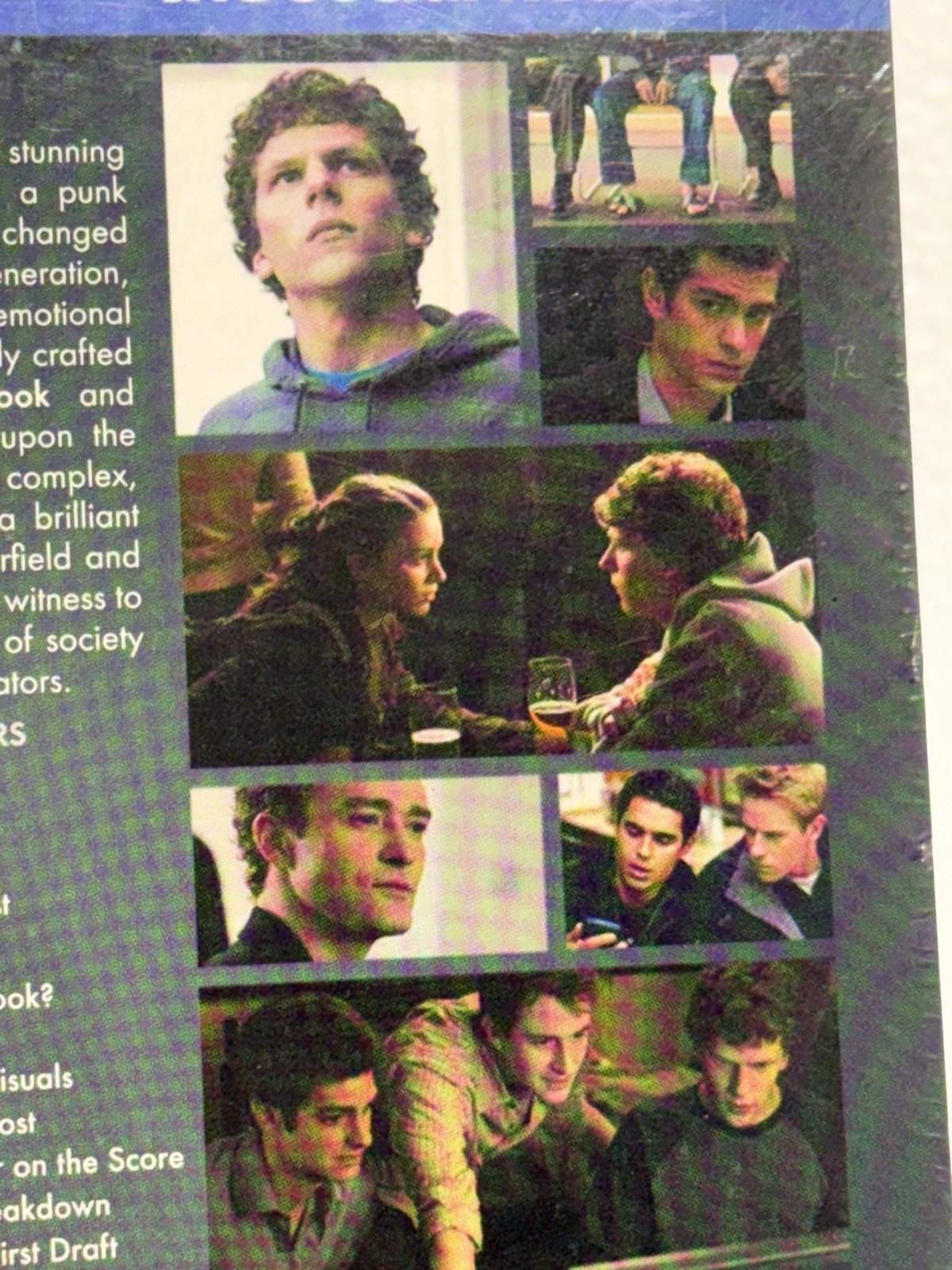 David Fincher THE SOCIAL NETWORK blu ray DVD Jesse Eisenberg Andrew Garfield-NEW