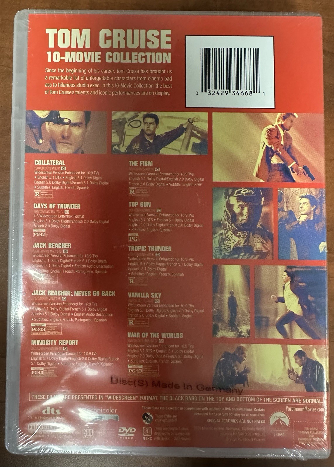 Tom Cruise: 10-Movie Collection (DVD) NEW/Sealed, See Photos For Titles