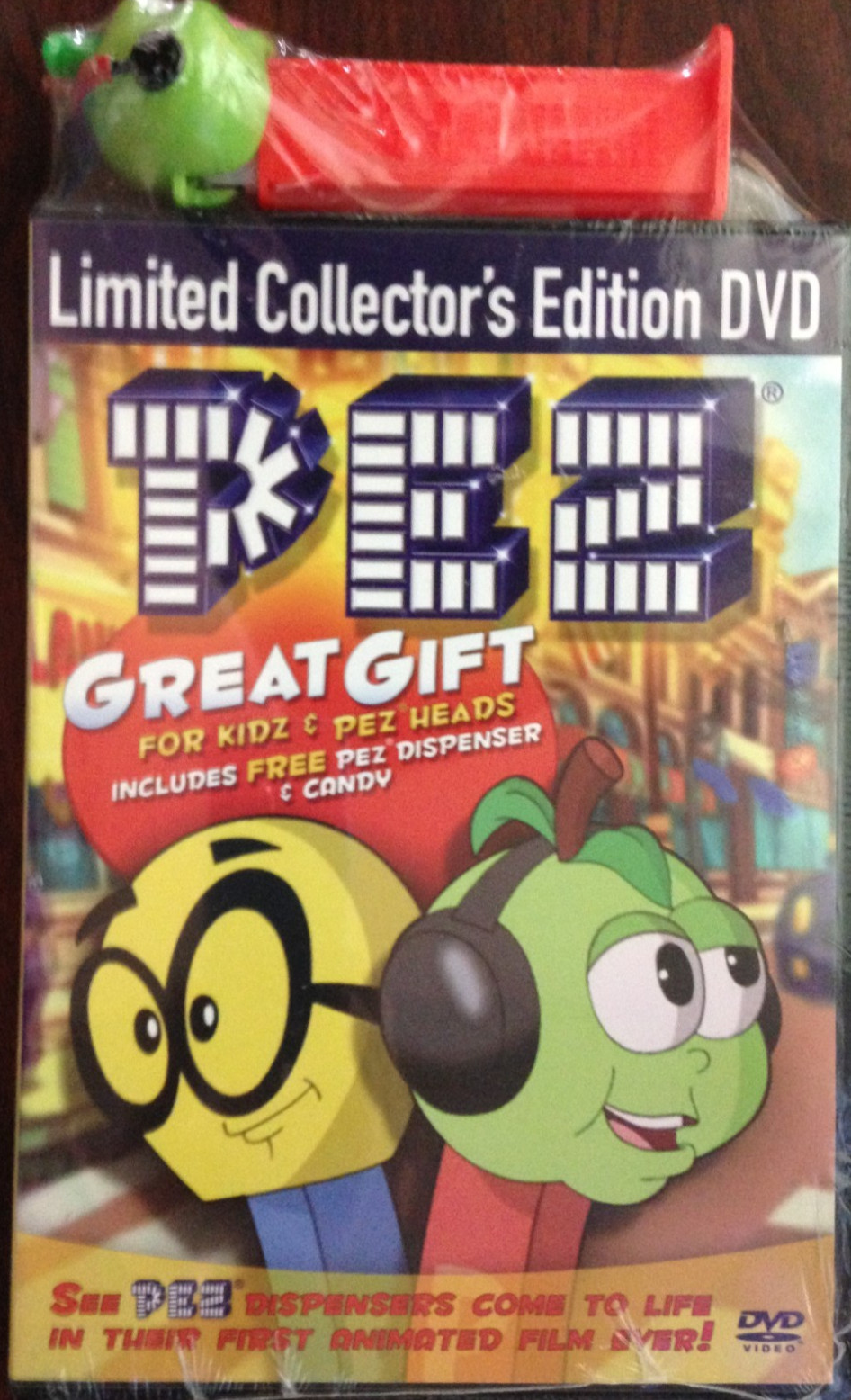 Pez (DVD, 2008) New, PEZ Dispenser, and Candy (Candy Made in 2007, Do NOT Eat)