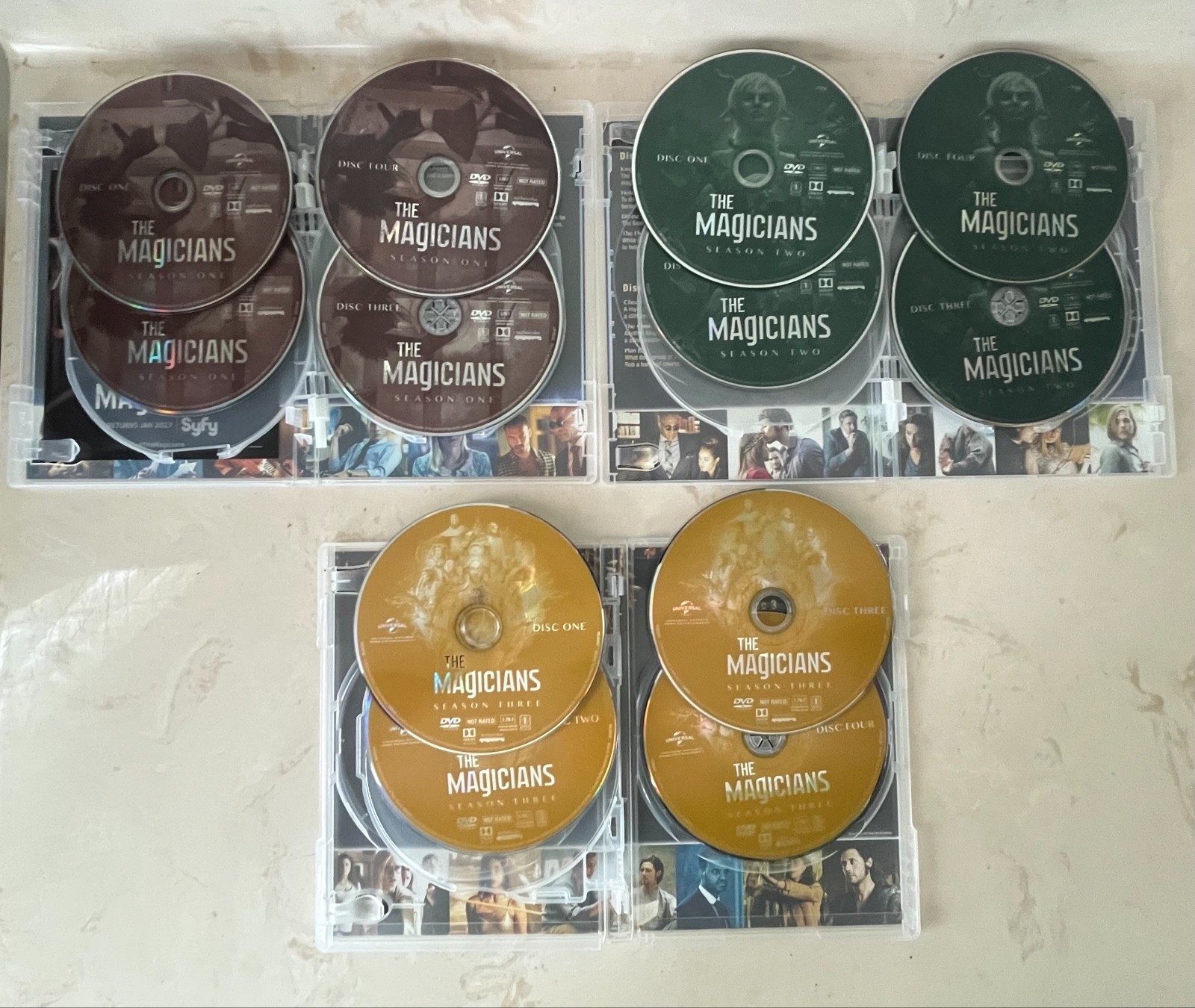 THE MAGICIANS COMPLETE SEASONS ONE 1+TWO 2+THREE 3 on DVD SyFy Sci-Fi TV Series