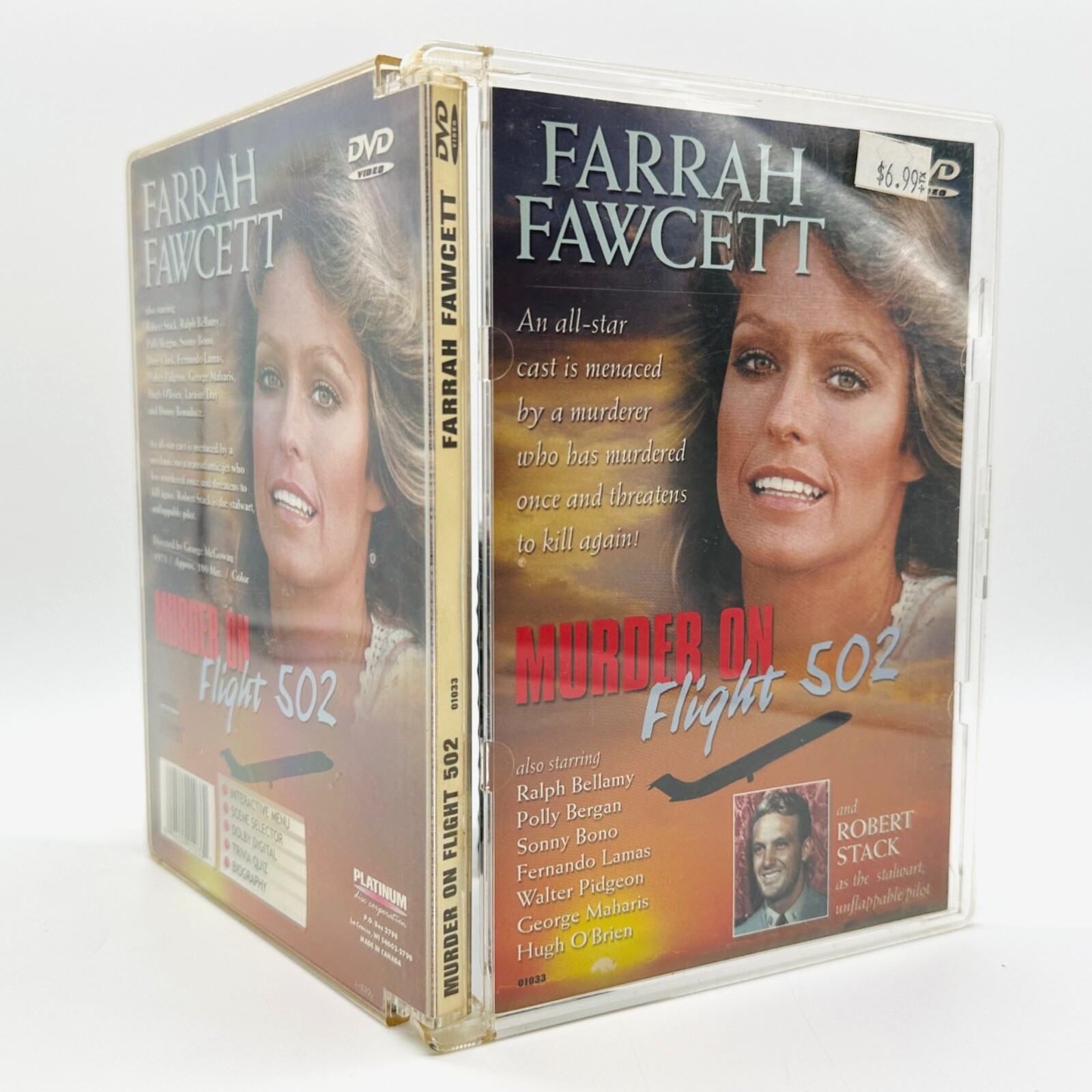 Murder on Flight 502 DVD Jewel Case 1975 Farrah Fawcett Robert Stack Fast Ship