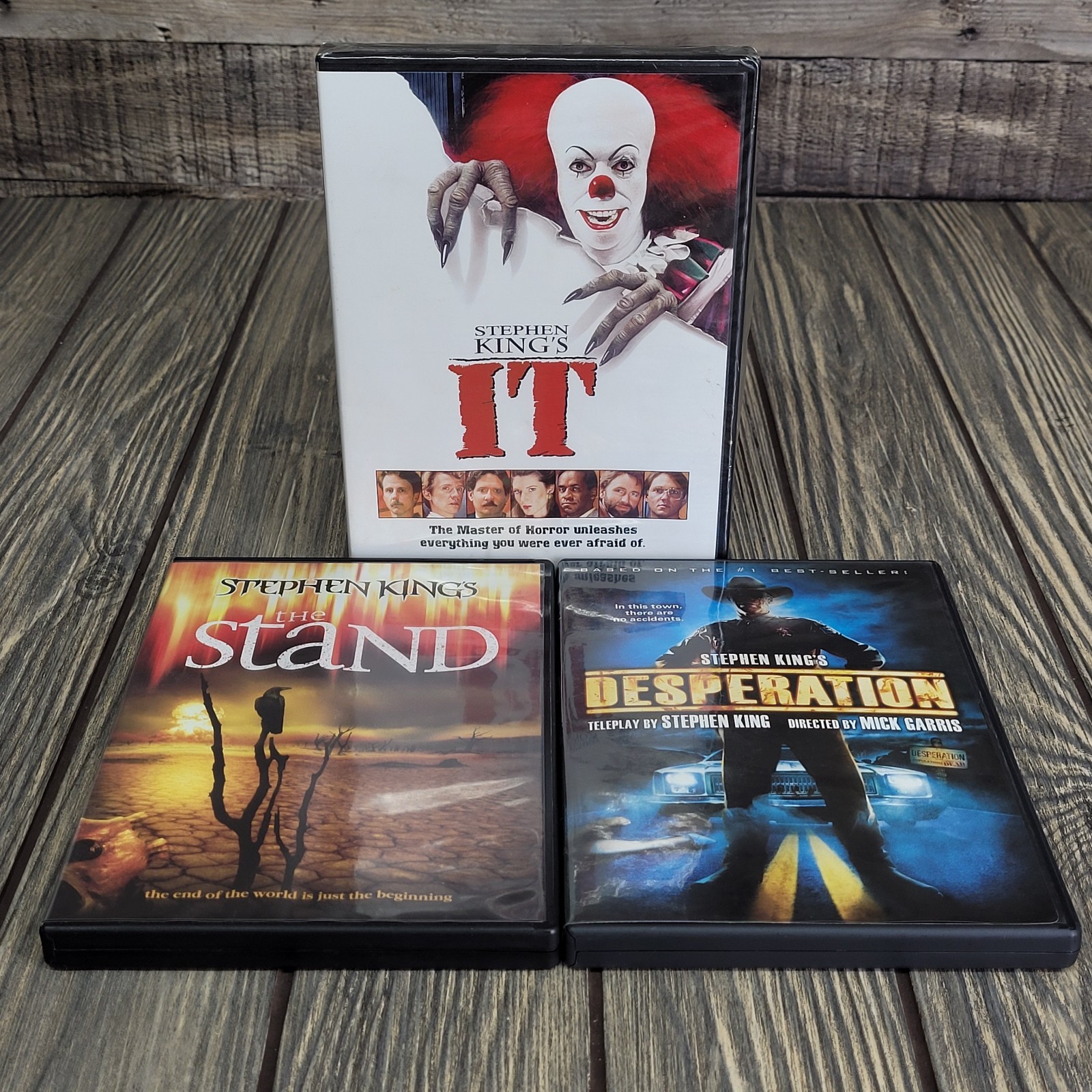 Stephen King Horror DVD Lot: IT (Original/Sealed) The Stand & Desperation EUC