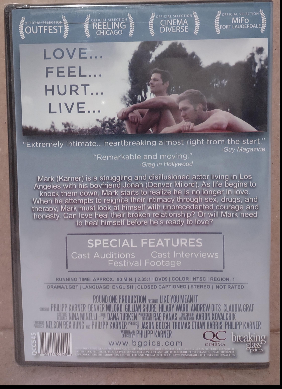 NEW – Like You Mean It DVD 2015 [Breaking Glass] Philipp Karner GAY