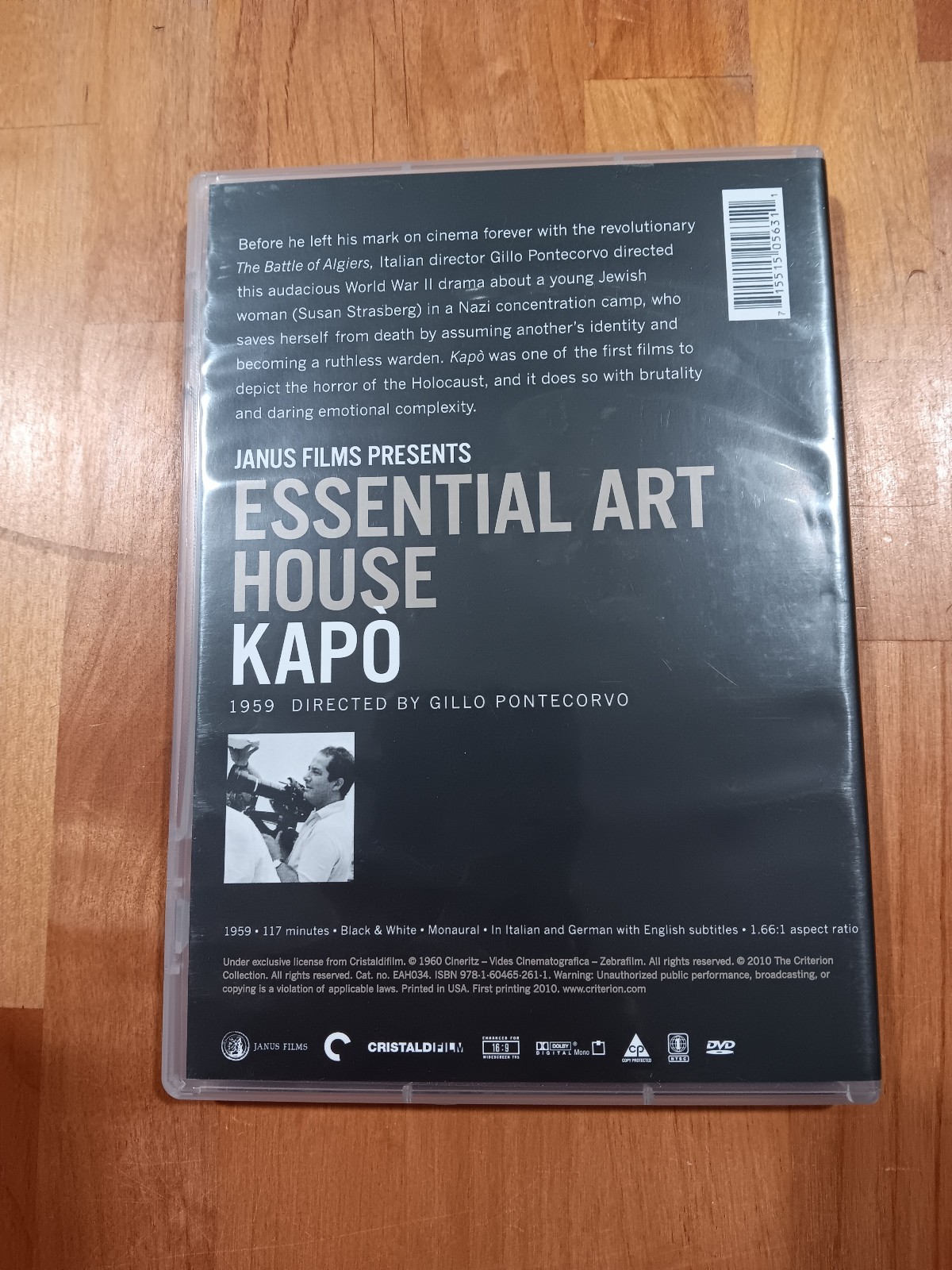 Kapo DVD Janus Films Criterion Collection German Italian Gillo Pontecorvo