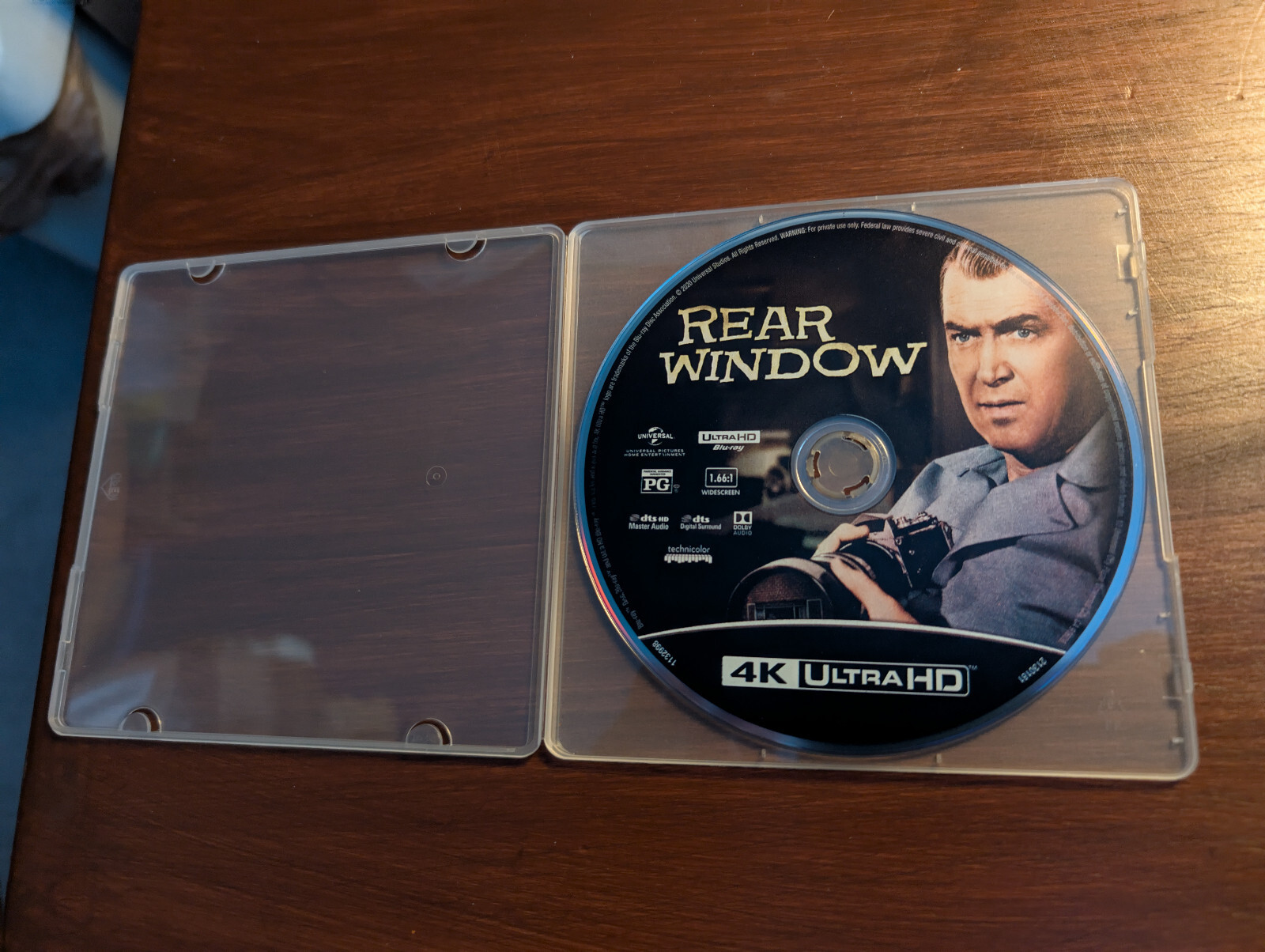 Rear Window 4K UHD James Stewart Like New, 4k UHD Disc Only!