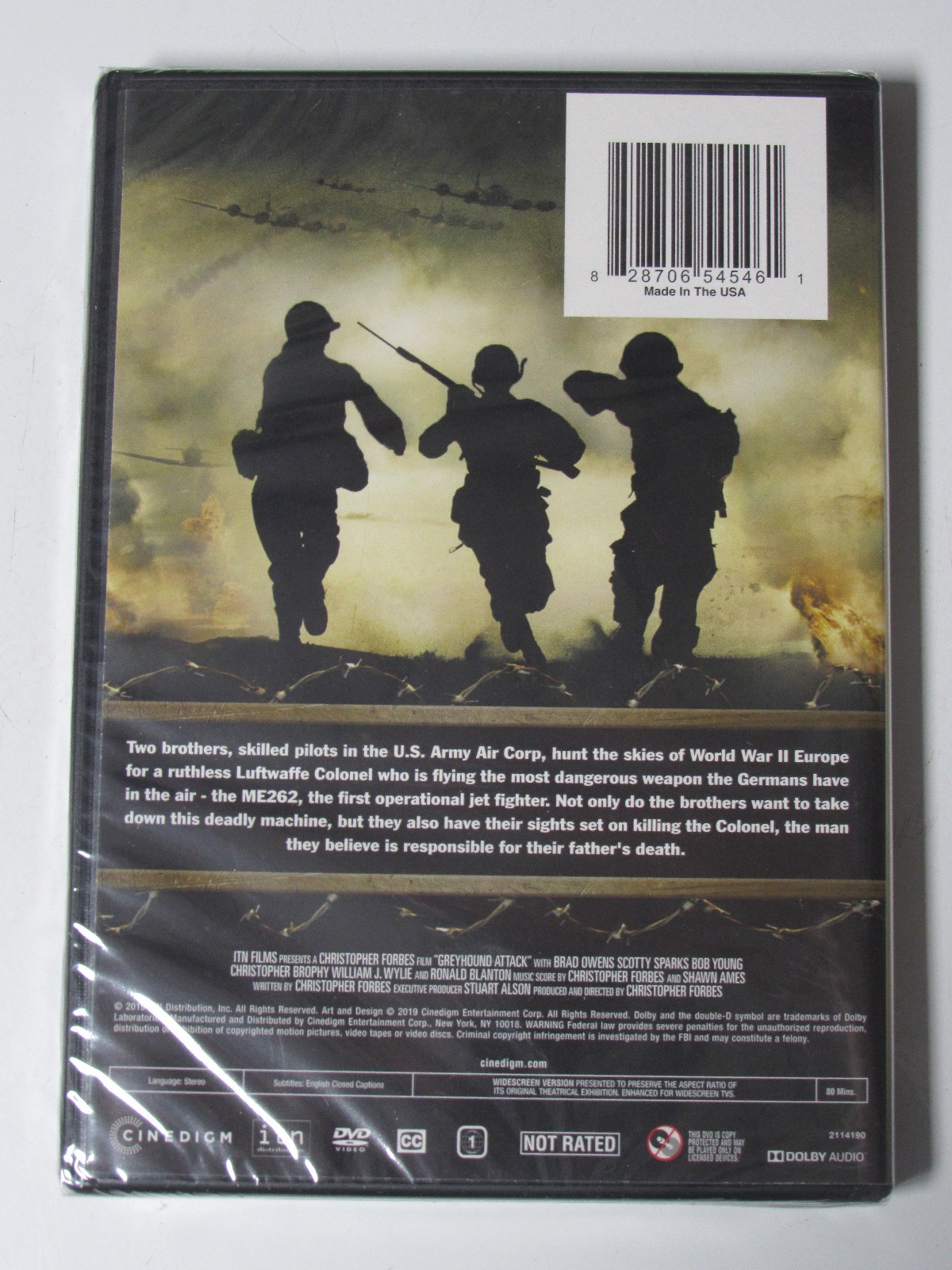 NEW Greyhound Attack DVD 2019 WWII Action Christopher Forbes + FREE