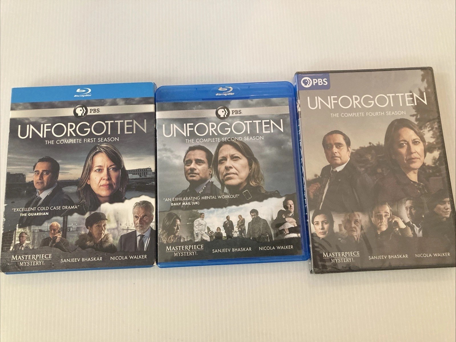 Unforgotten Blu Ray, DVD Lot: Season 1 & 2 Blu Ray, Season 4 DVD, First, Second