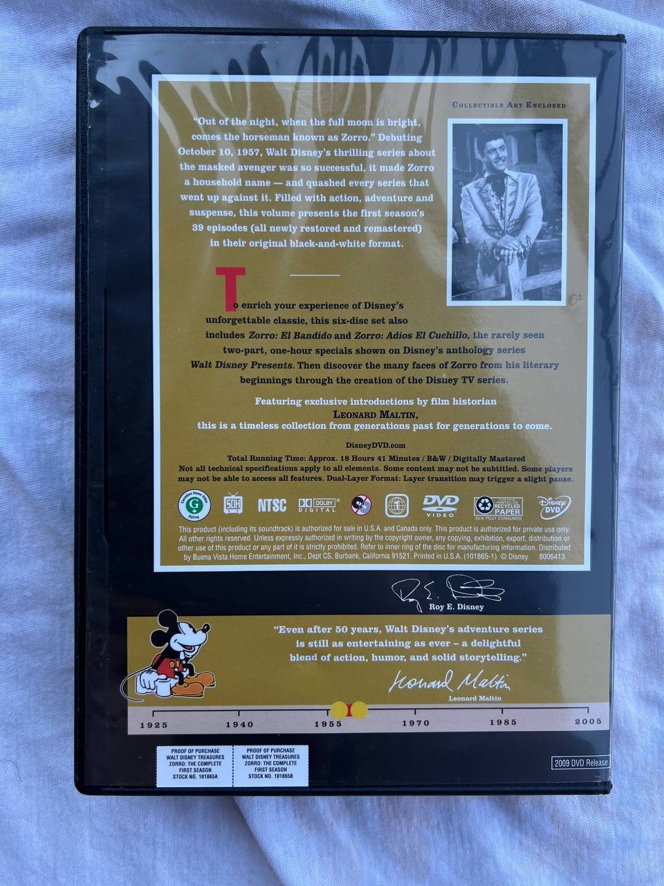 Walt Disney Treasures: Zorro The Complete First Season DVD