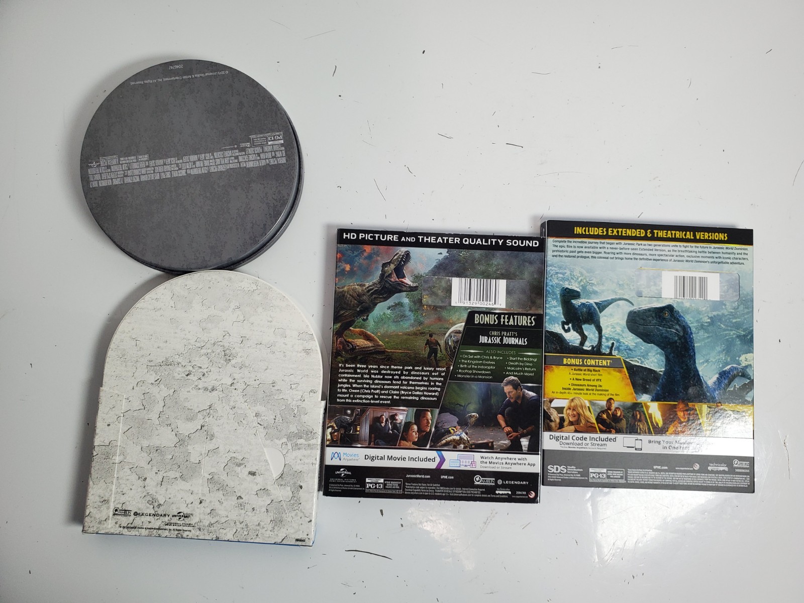 3 Jurassic World Blu Ray / DVD Movies Jurassic World, Fallen Kingdom, Dominion