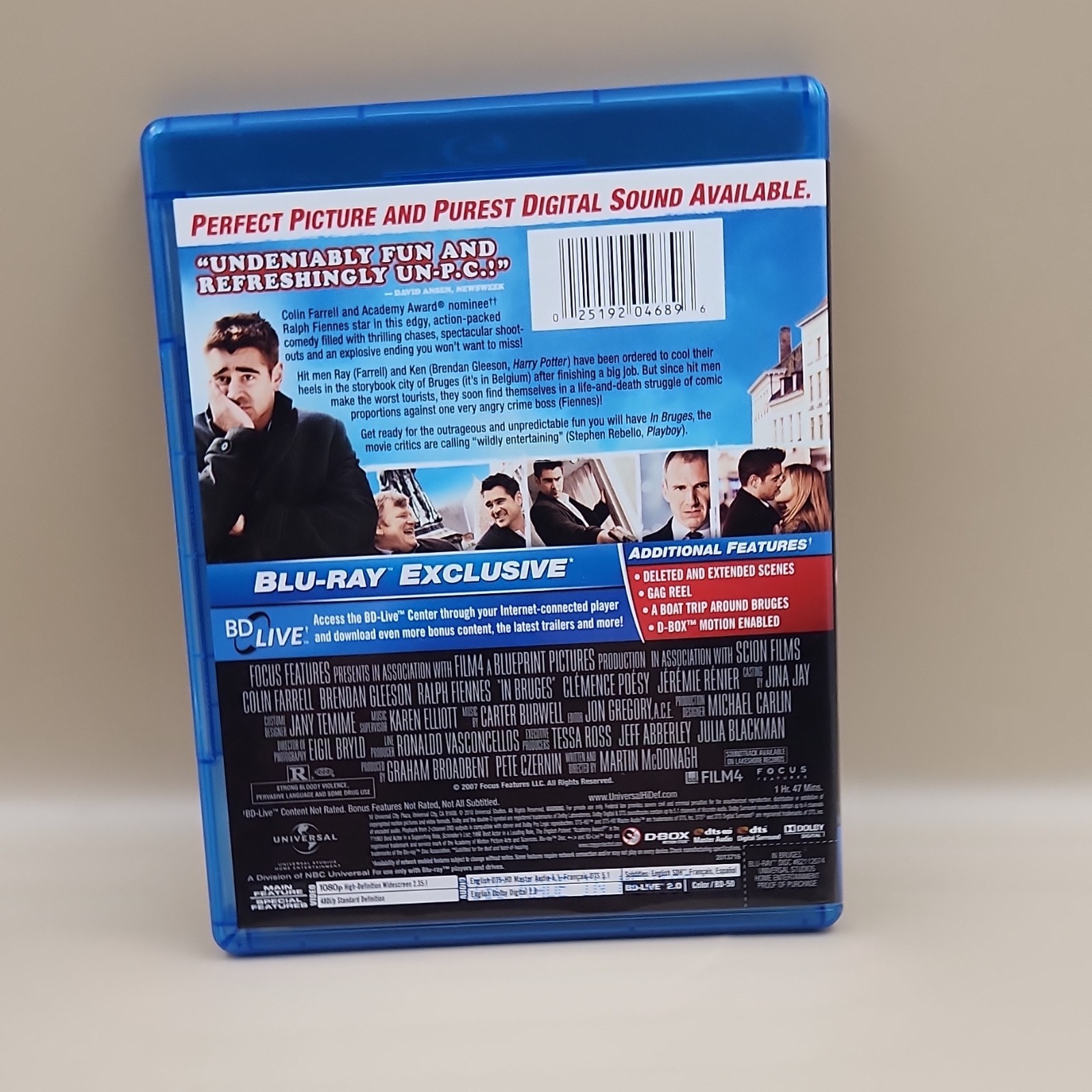 Focus Features In Bruges Blu-ray Colin Farrell Brendan Gleeson Comedy Blu-ray C…