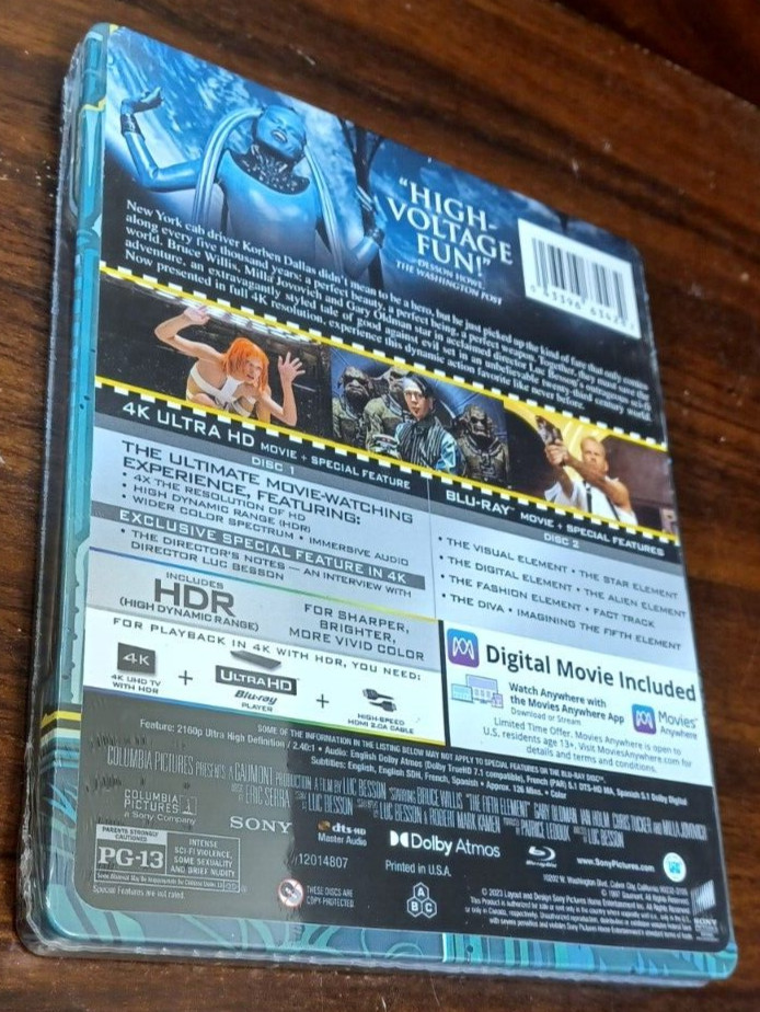 Fifth Element Steelbook (4K+Blu-ray) NEW (Sealed)-Free Box Shipping w/Tracking