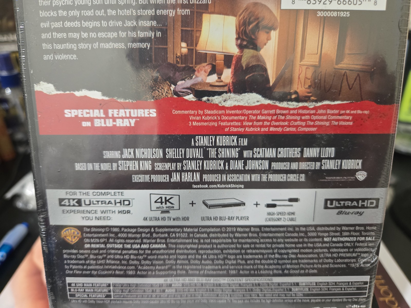 The Shining 4K UHD Blu-ray Jack Nicholson NEW. USA EDITION.
