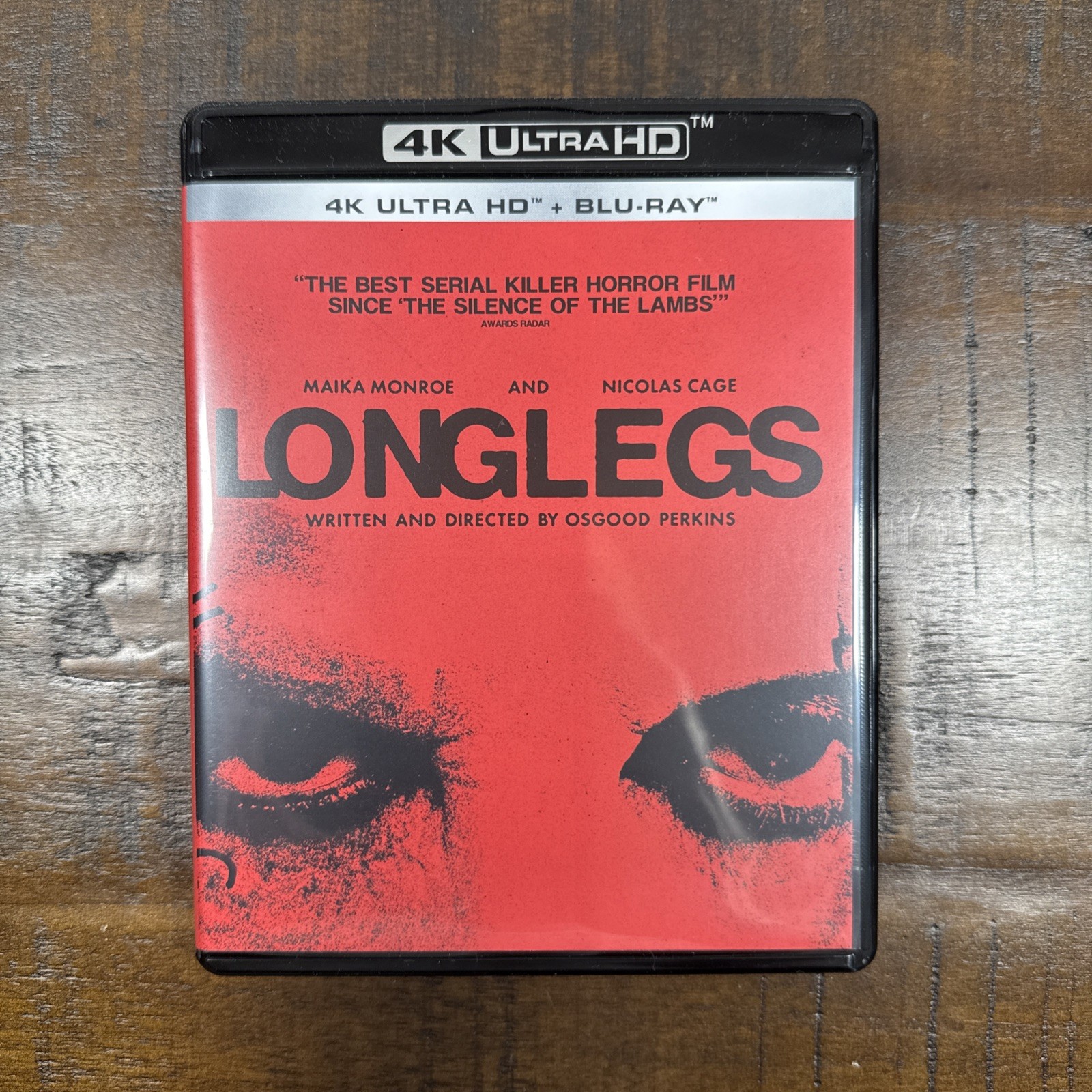 LONGLEGS 2024 4K UHD Blu-Ray & Slipcover Osgood Perkins/Nicolas Cage