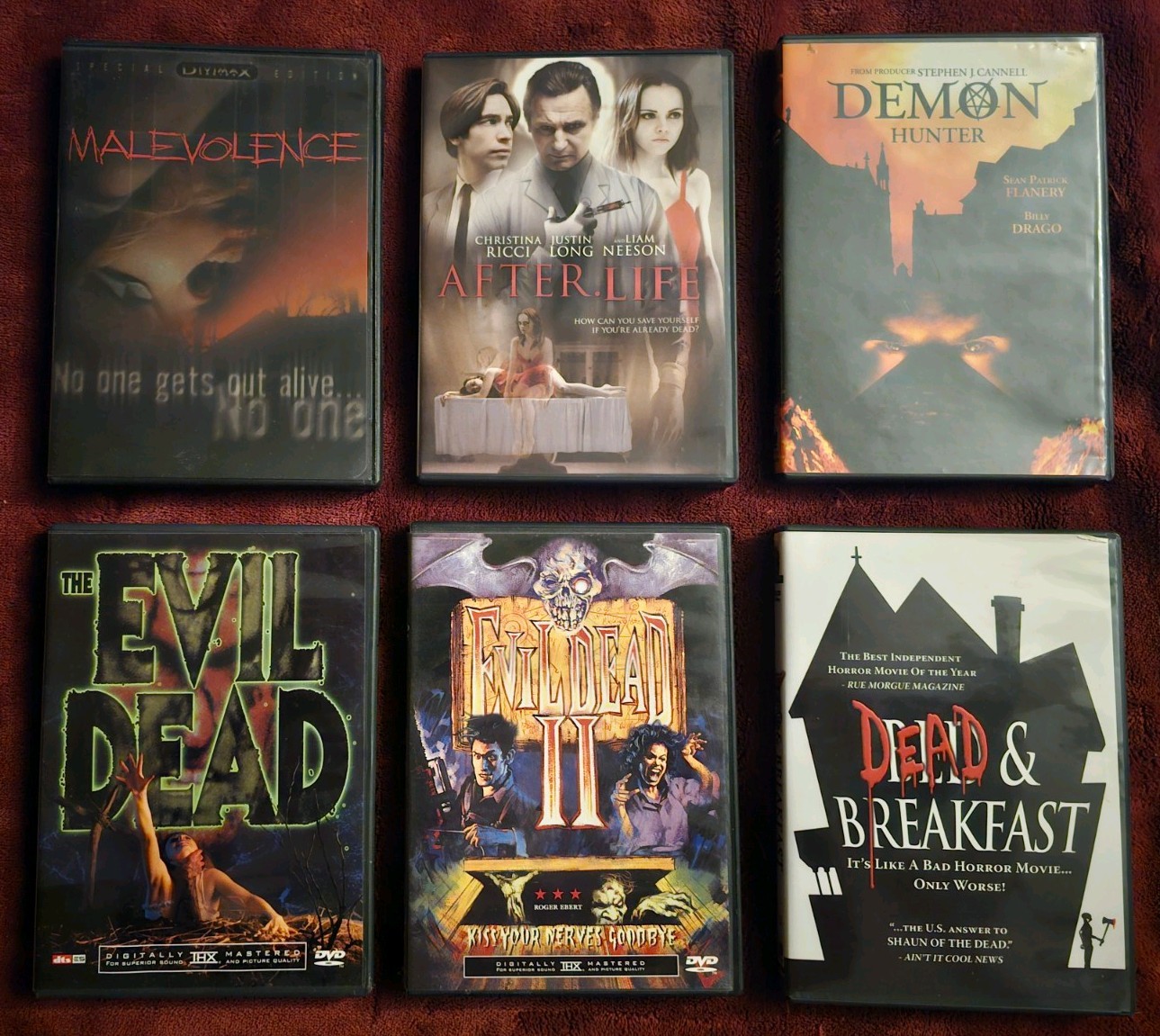 RARE 6 Film DVD Anchor Bay Horror lot Evil Dead Malevolence After Life Breakfast
