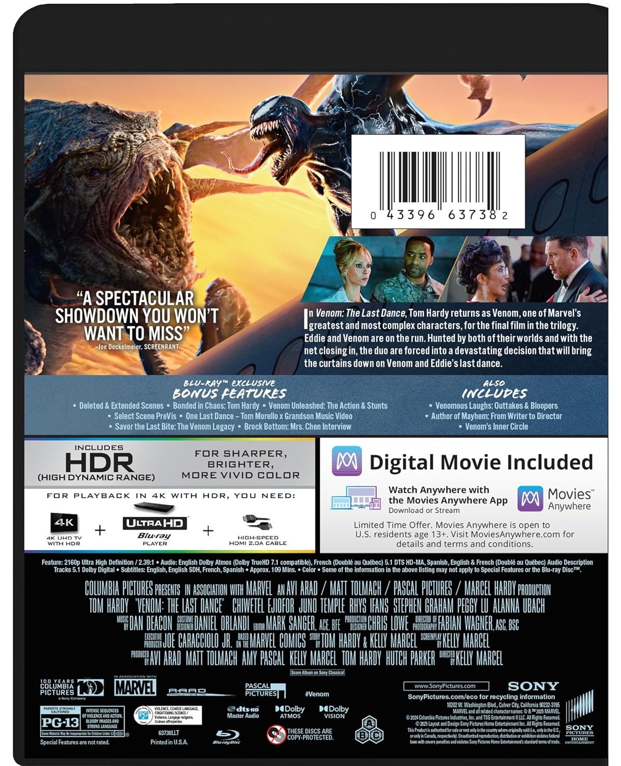 Steelbook Venom: The Last Dance (UHD + Blu-ray + Digital) New