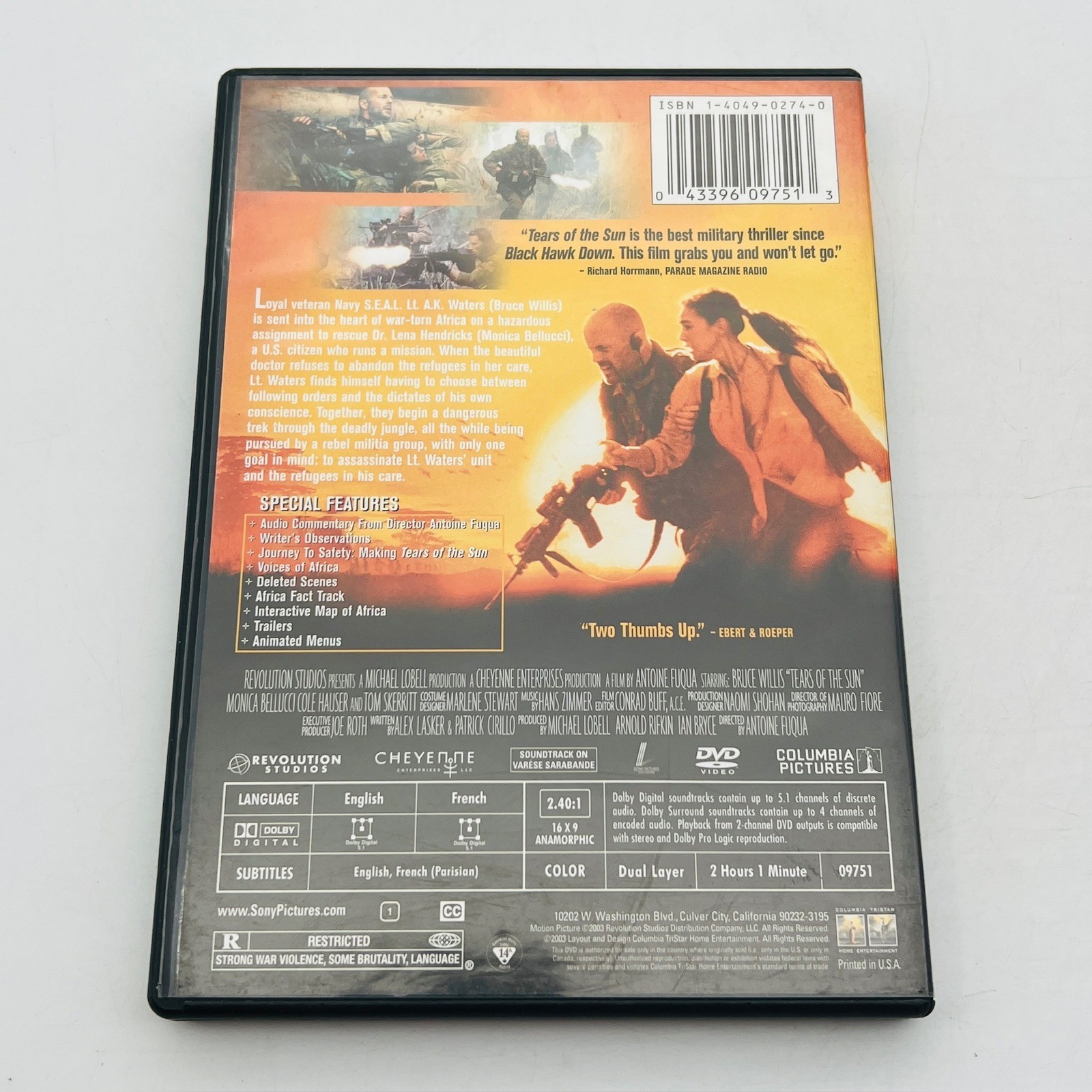 Tears of the Sun Special Edition DVD Bruce Willis Antoine Fuqua Action Movie