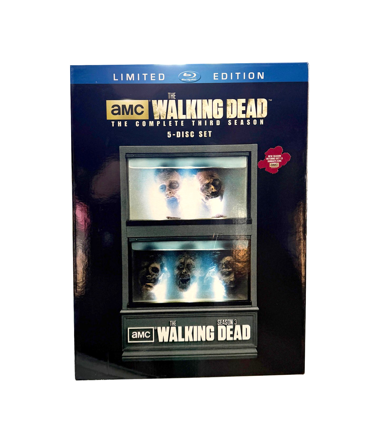 The Walking Dead: Zombie Head Tank Third Season LIMITED Blu-ray, 2012 Brand NEW