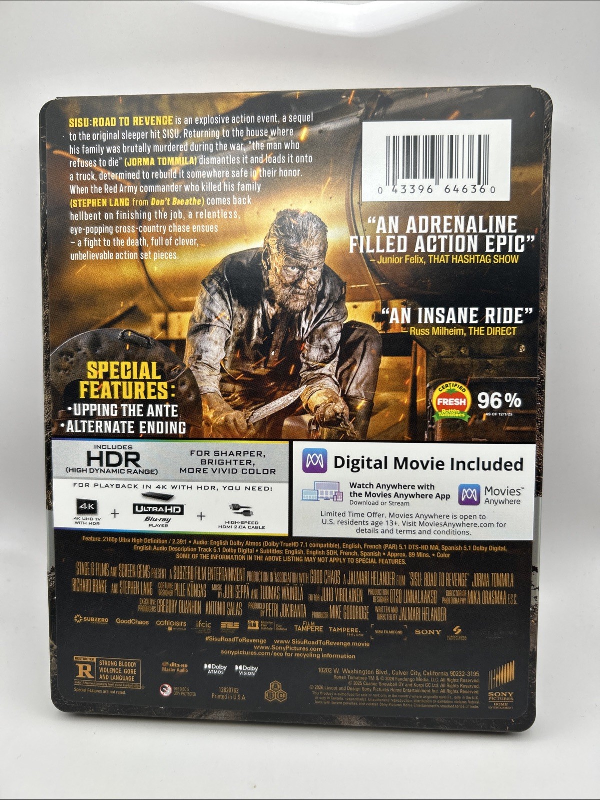 Sisu: Road to Revenge SteelBook (4K Ultra HD Blu-ray, 2025) *Small Ding* NoCode