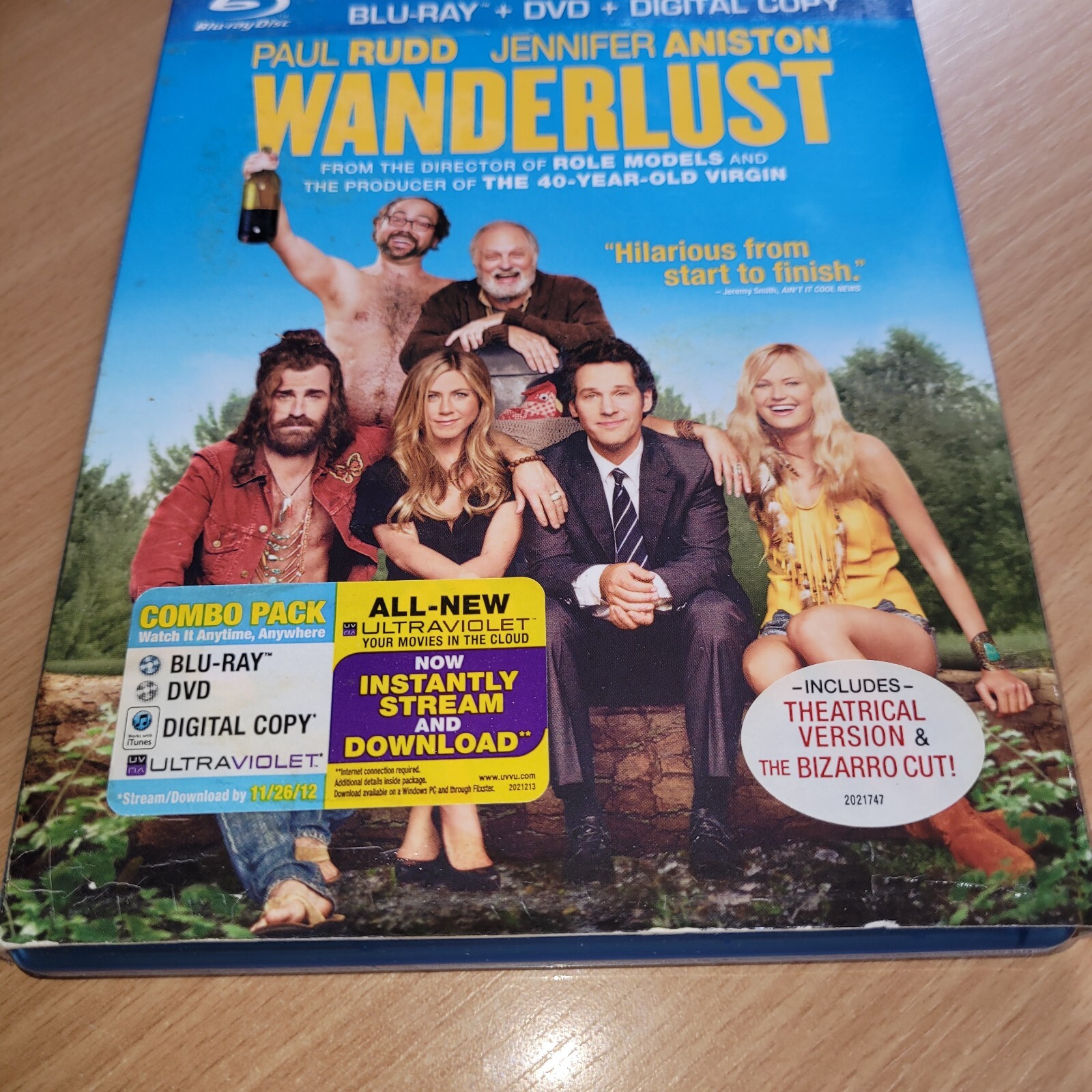 Wanderlust (Blu-ray, DVD, Digital HD 2012) w/ Cardboard Sleeve