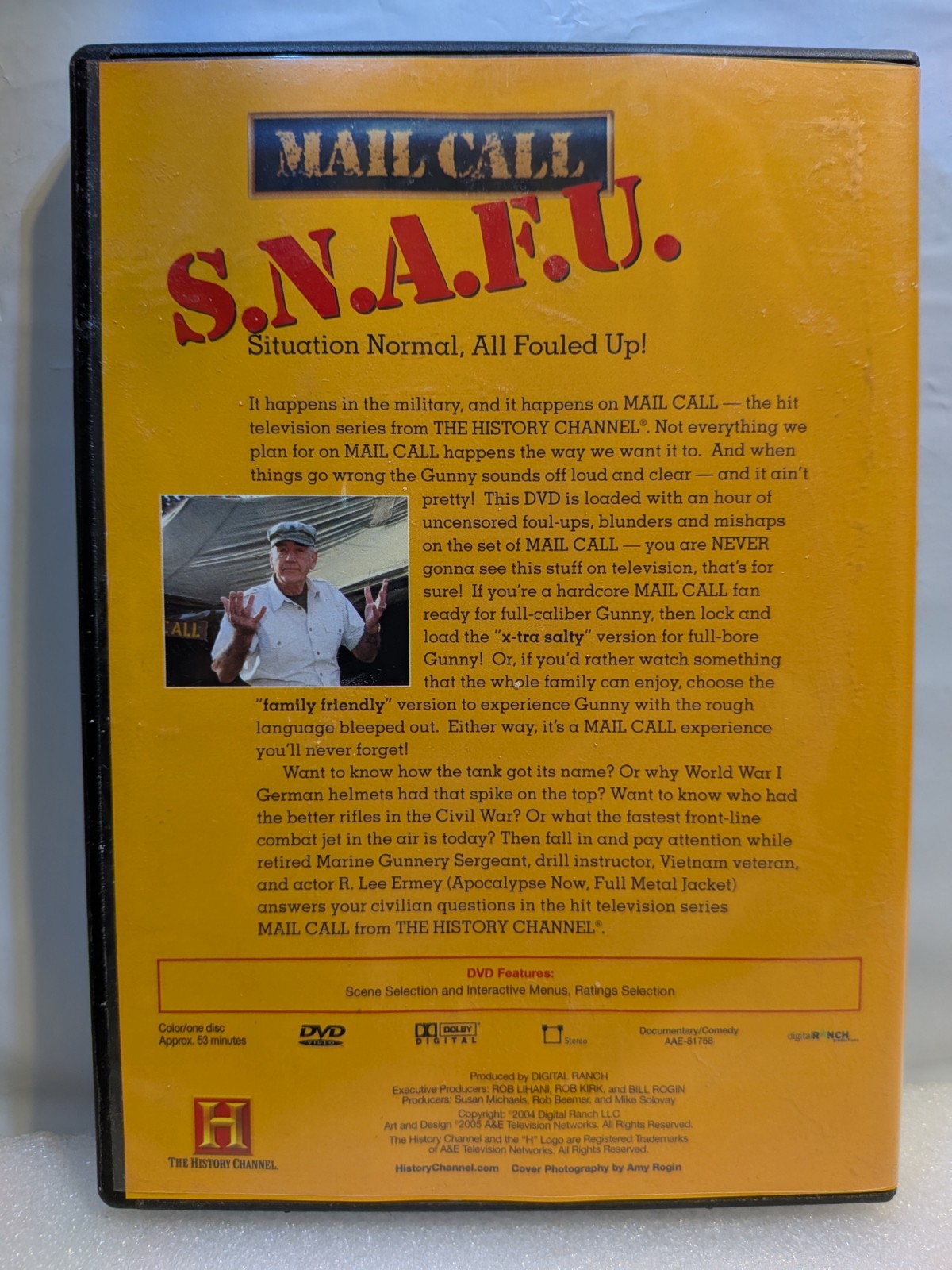 MAIL CALL S.N.A.F.U. DVD 2004 R. Lee Ermey History Channel Two Versions