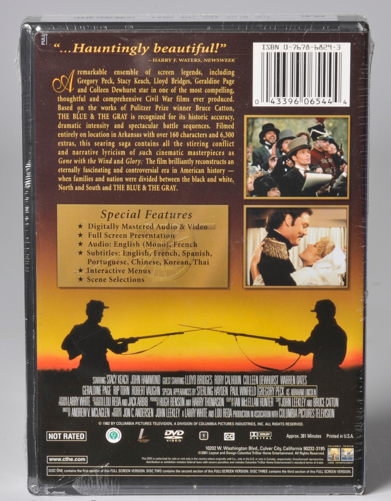 The Blue & The Gray DVD 3 Disc Set 1982 TV Mini Series NEW Factory Sealed 2001