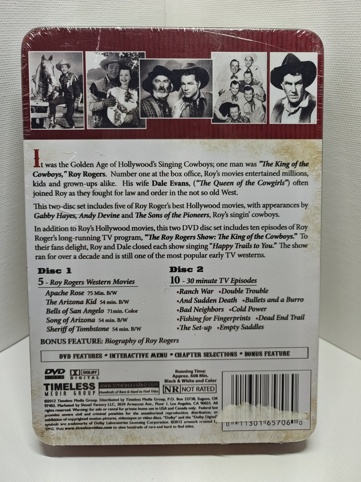 Roy Rogers King of the Cowboys 2-Disc DVD Set Timeless Media Group Tin Sealed