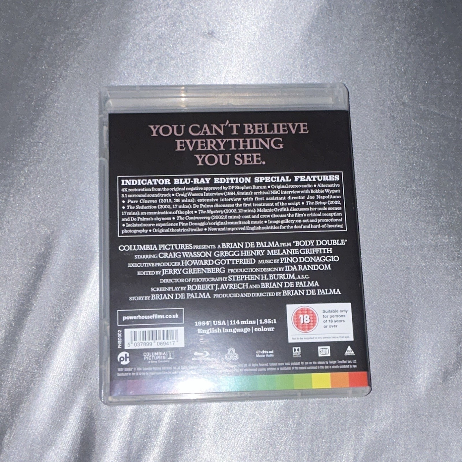 BODY DOUBLE BLU-RAY Brian De Palma Thriller Region Free