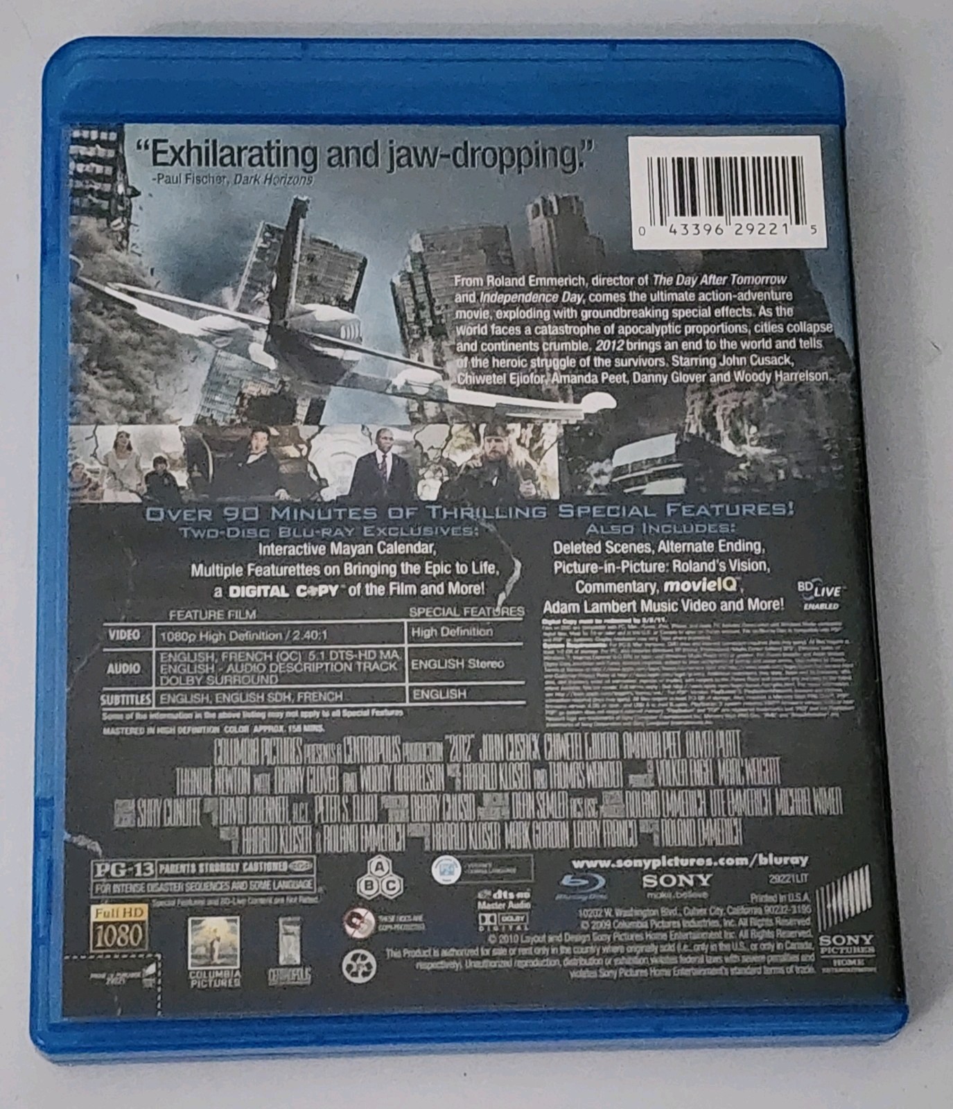 2012 Blu-ray Movie 3-Disc Special Edition Set