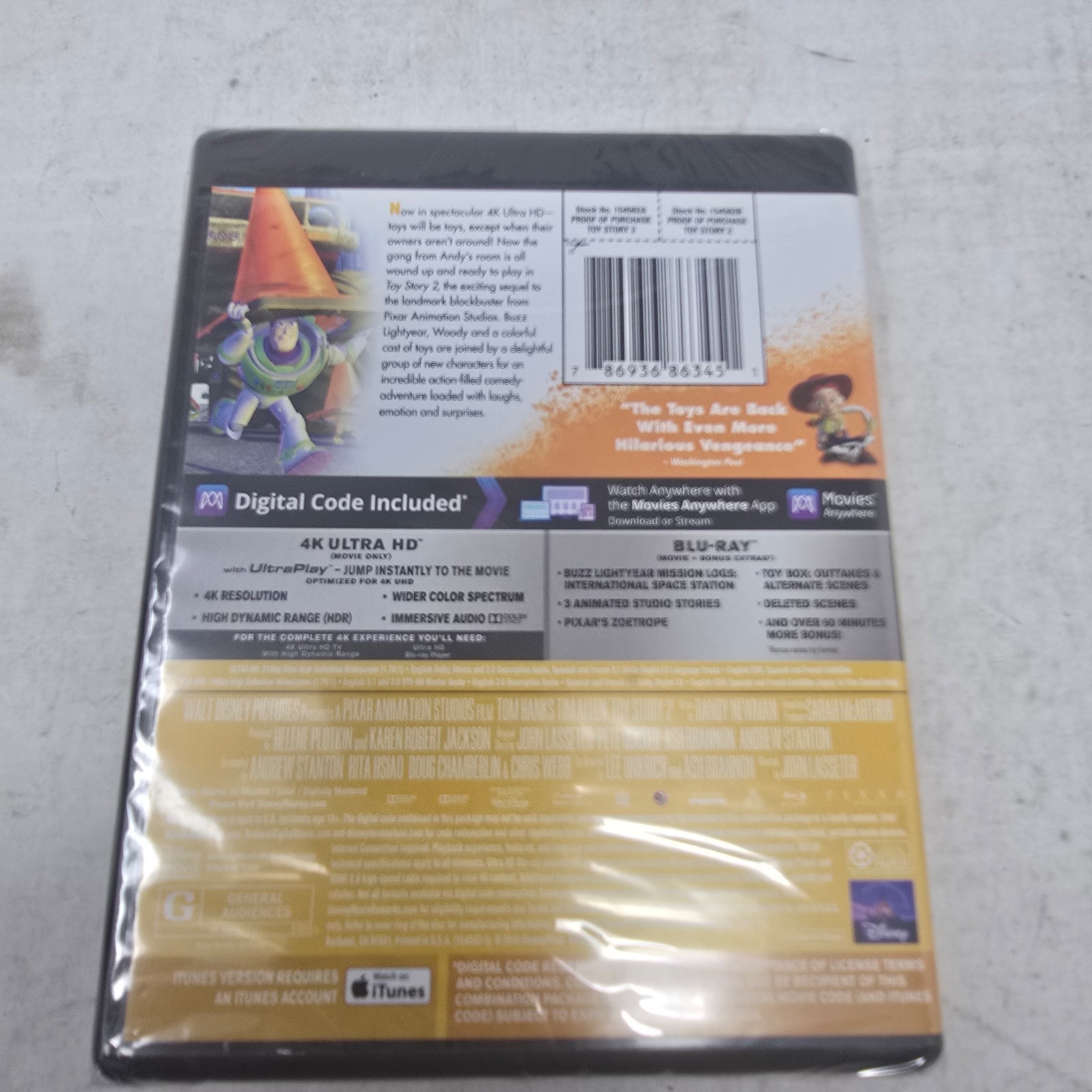 Toy Story 2 (4K Ultra HD + Blu-Ray + Digital, 1999) New Sealed