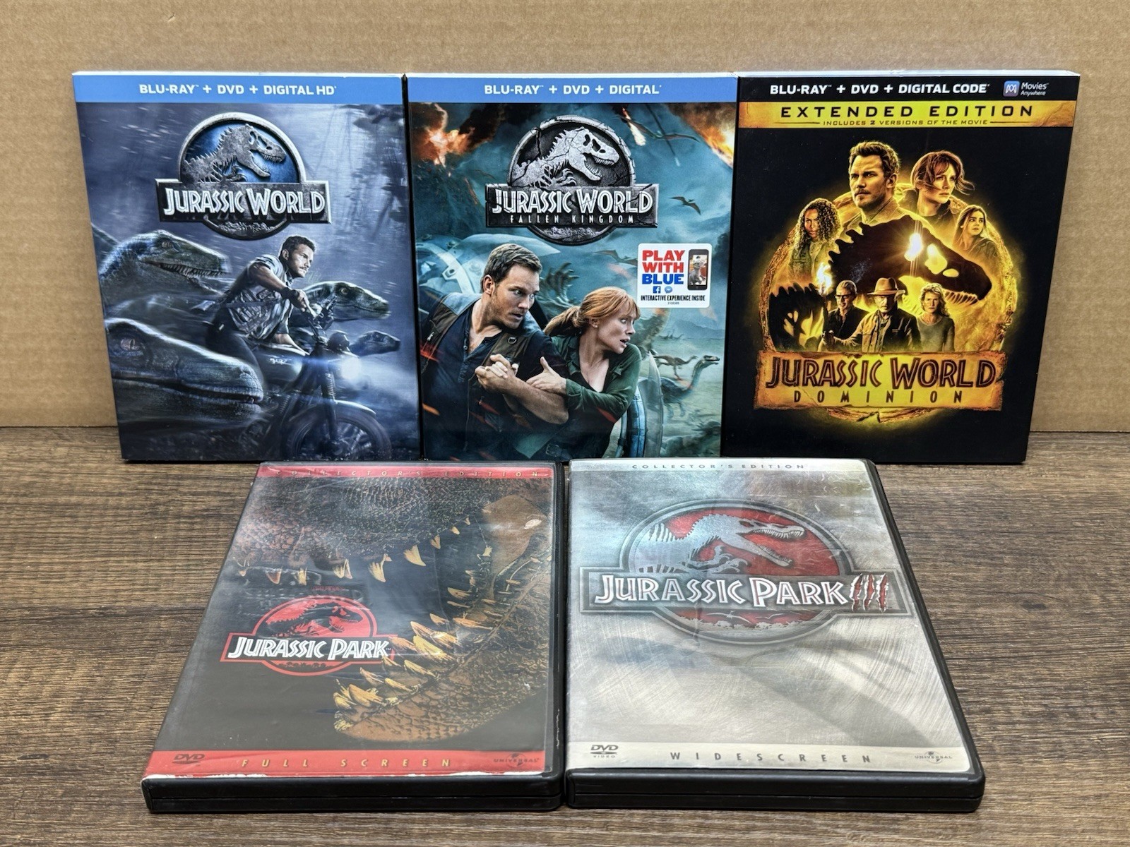 JURASSIC Park 1,3 DVD & Blu-ray Digital Code Park World, Fallen Kingdom Dominion