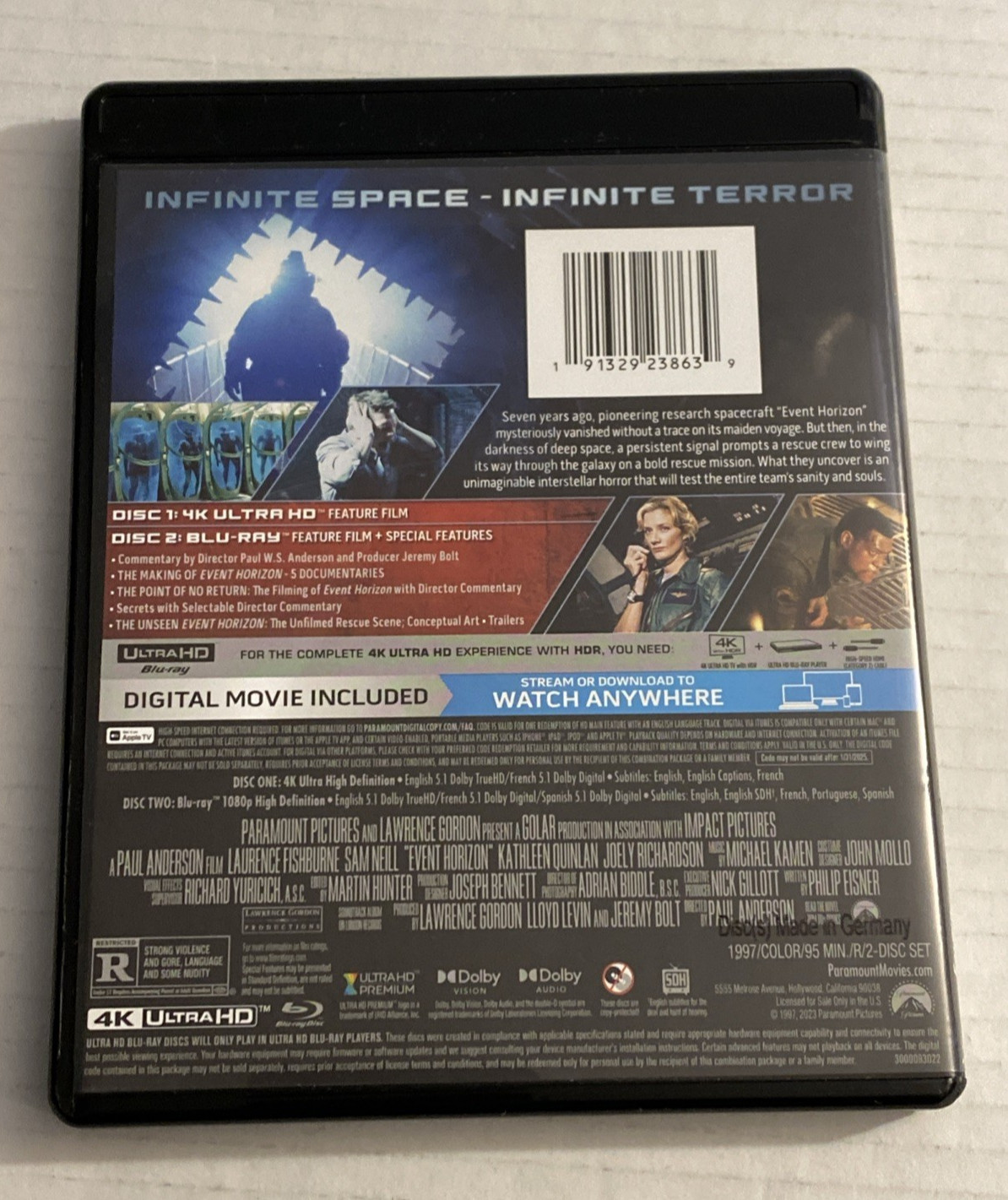 Event Horizon 4K Ultra HD & Blu Ray No Digital