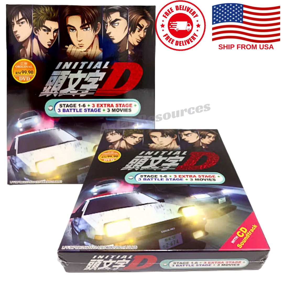 DVD INITIAL D (Stage 1-6)+3 Movies+Extra COMPLETE SET English Dub Ship From USA