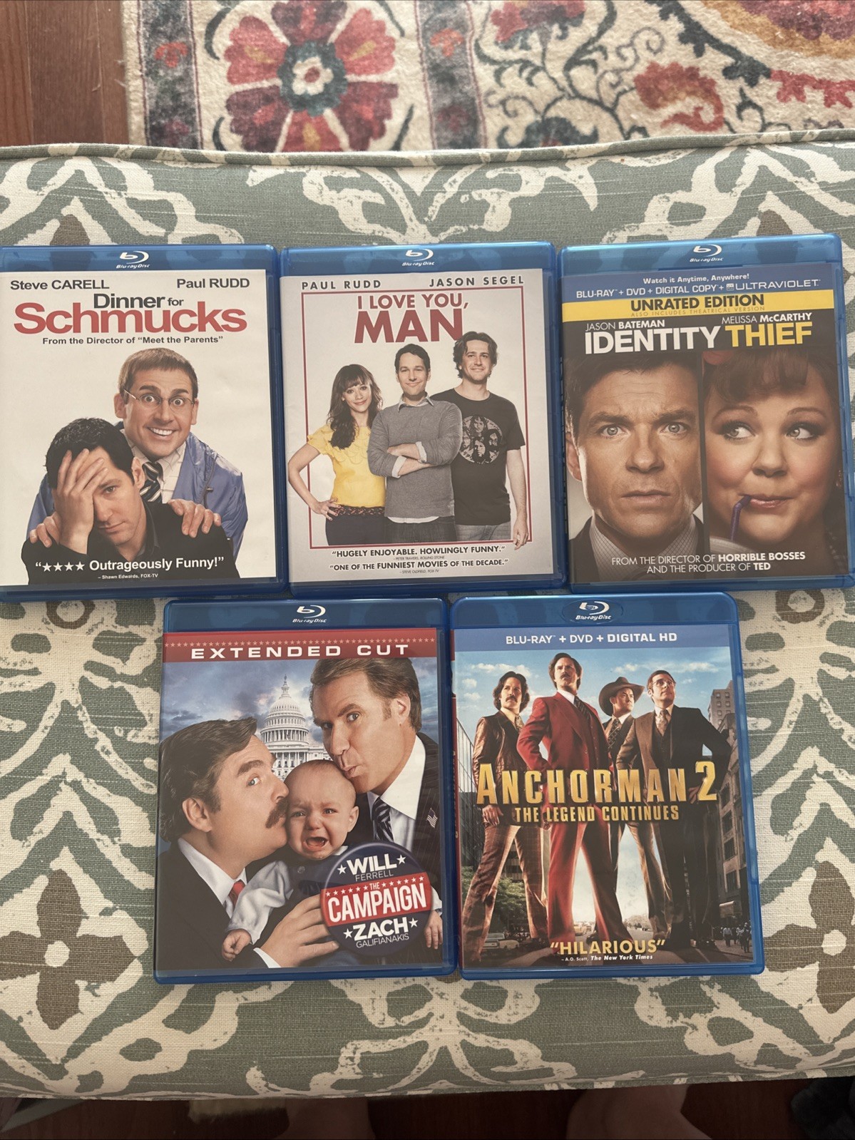 Anchorman 2 I Love You Man Dinner For Schmucks Identity Thief Campaign Blu-rays