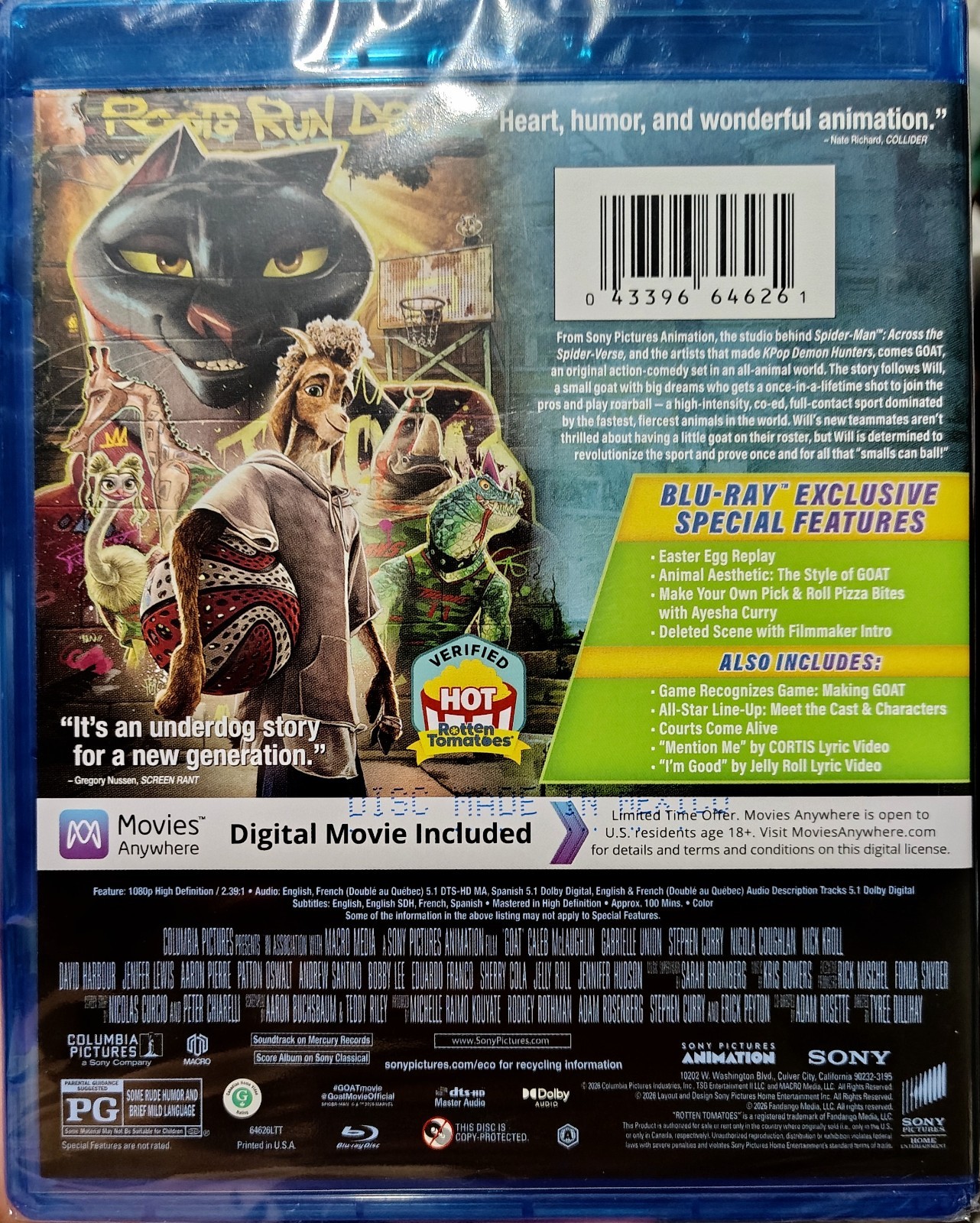 Goat (Blu-ray + Digital) NEW