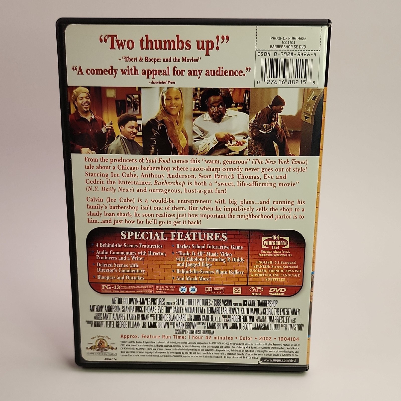 MGM Home Entertainment Barbershop Special Edition DVD PG-13 Ice Cube 2002