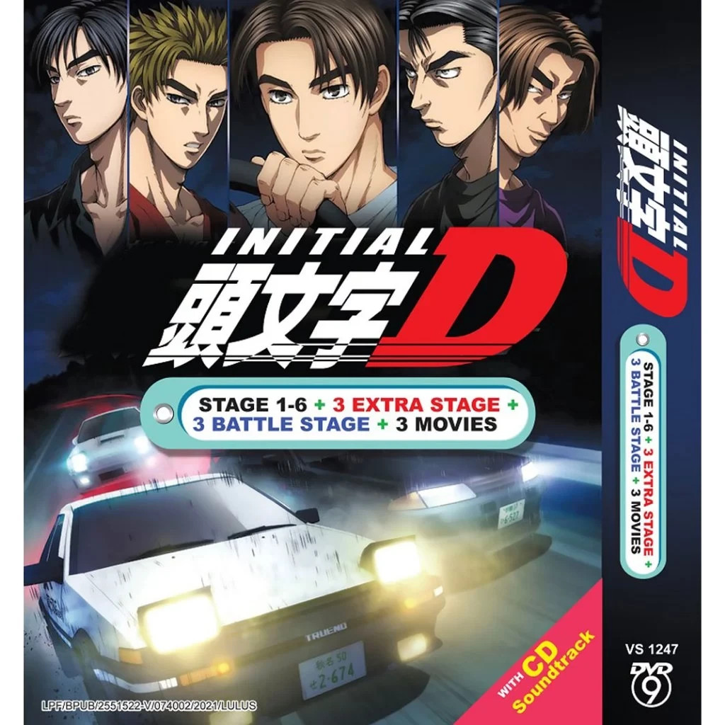DVD Anime INITIAL D COMPLETE Stage 1-6 +3 Movie +3 Extra Stage +3 Battle +CD OST