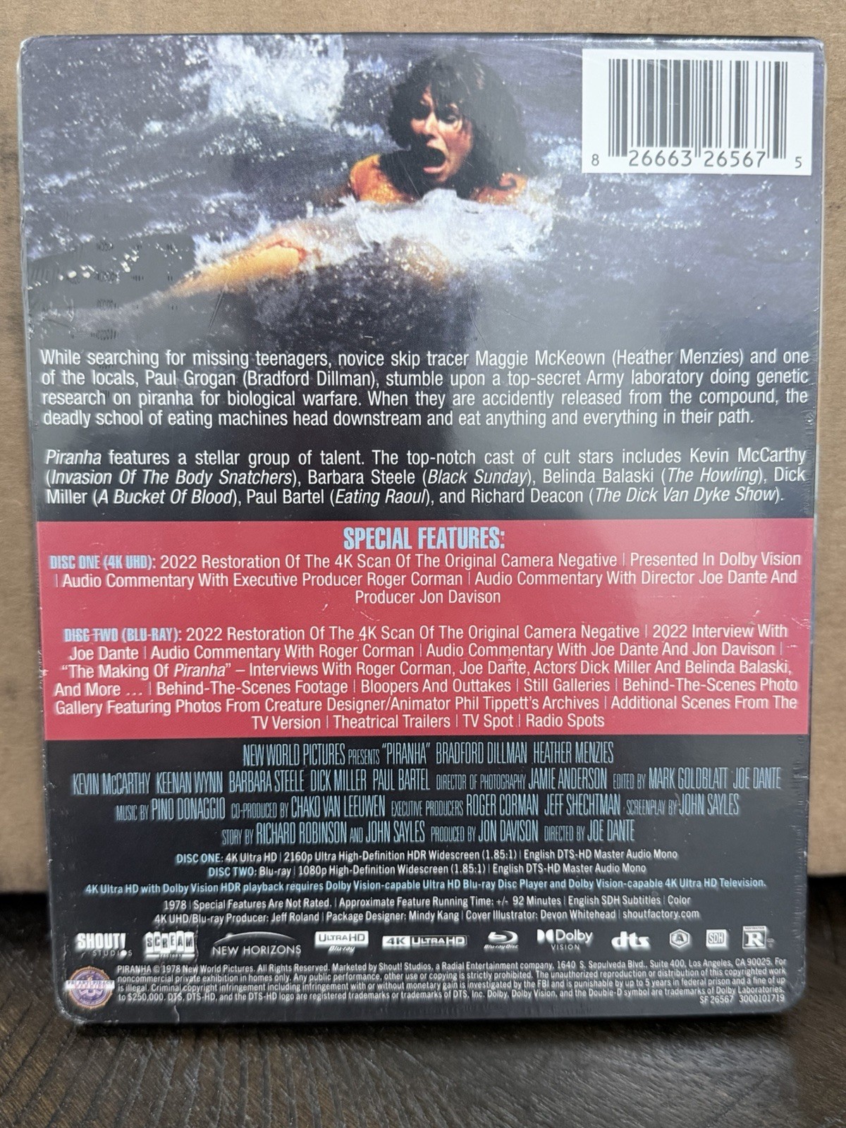 Piranha Steelbook (4K Ultra HD UHD + Blu-ray) Brand New Factory Sealed