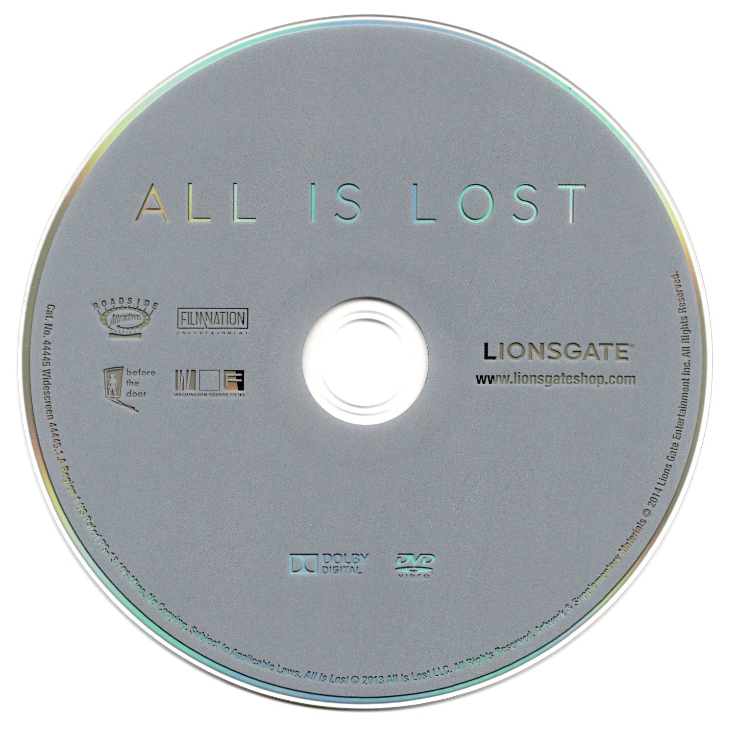 Robert Redford ALL IS LOST DVD written and directed by J.C. Chandor 0220