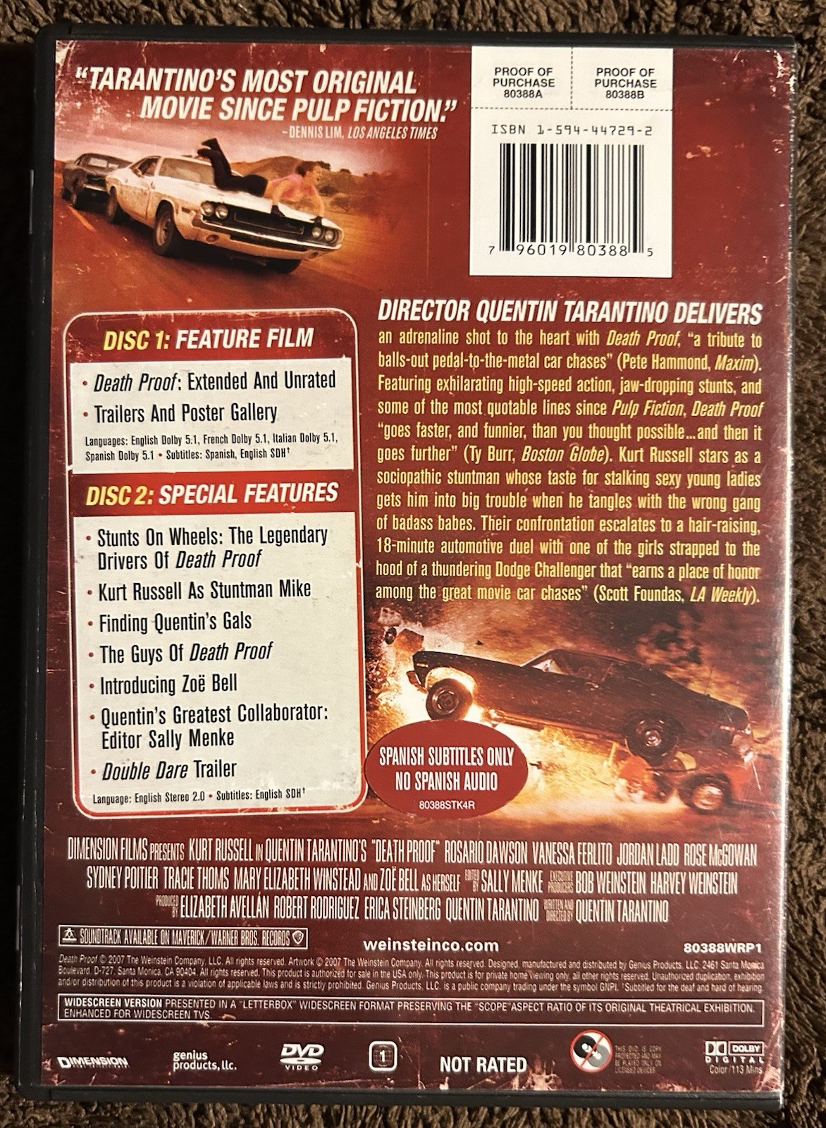 Tarantino DVD Set 🎥 Pulp Fiction / Jackie Brown / Reservoir Dogs / Death Proof