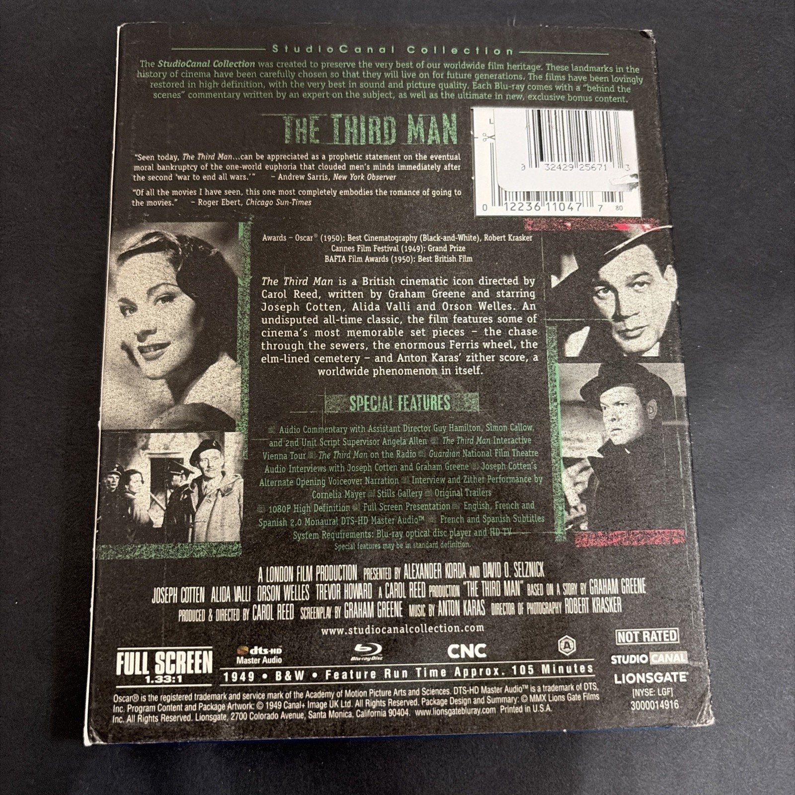 The Third Man Blu-ray With Slipcover