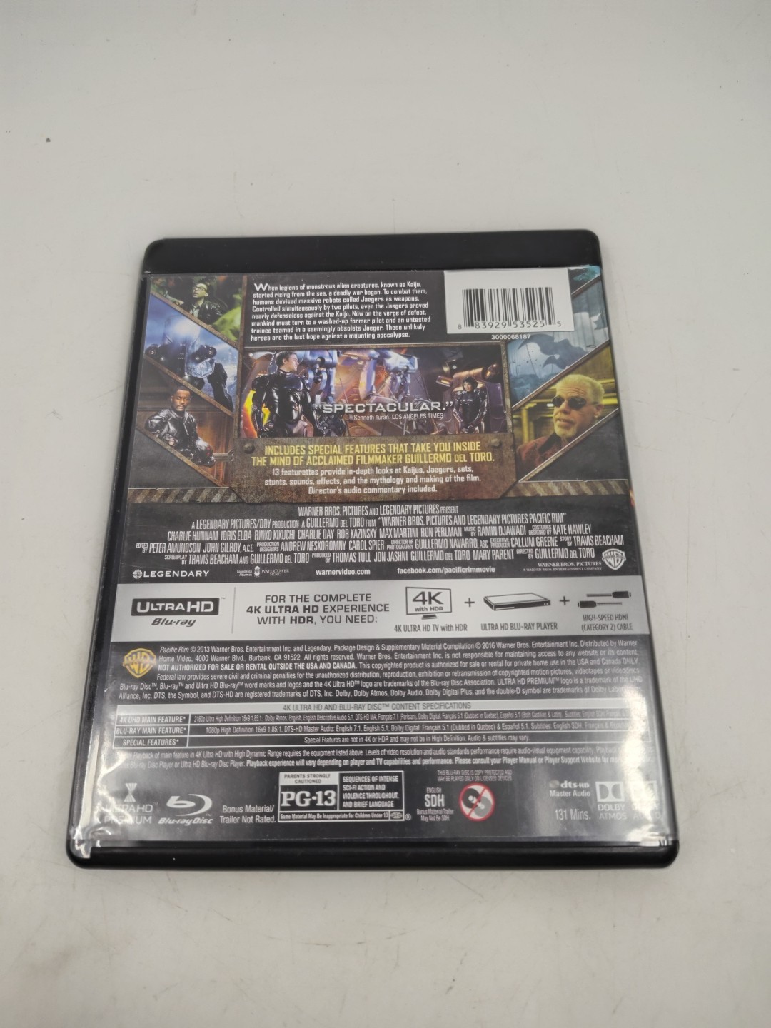 Pacific Rim 4K UHD Blu-ray Charlie Hunnam Excellent Condition!