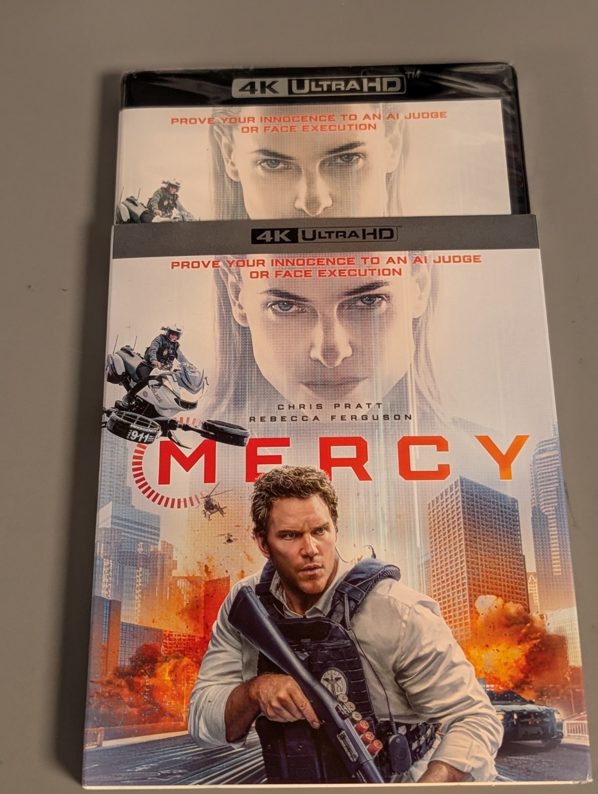 BRAND NEW *MERCY* CHRIS PRATT 4K ULTRA HD BLU-RAY W/SLIPCOVER