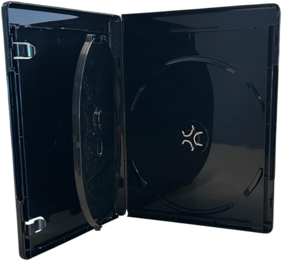 (W/ 4K UHD Logo) Premium Black 12.5Mm Triple Blu-Ray Case W/Tray (3-Disc Capacit