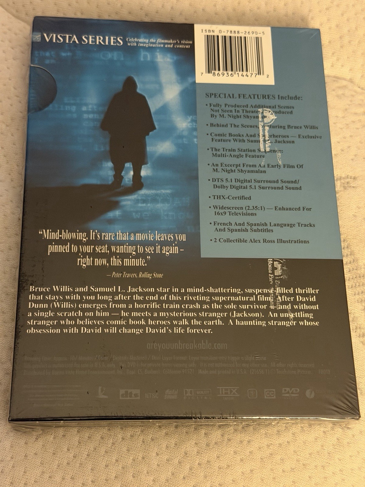 Unbreakable (DVD, 2001, 2 Disc Set, Vista Series) SEALED Bruce Willis NEW