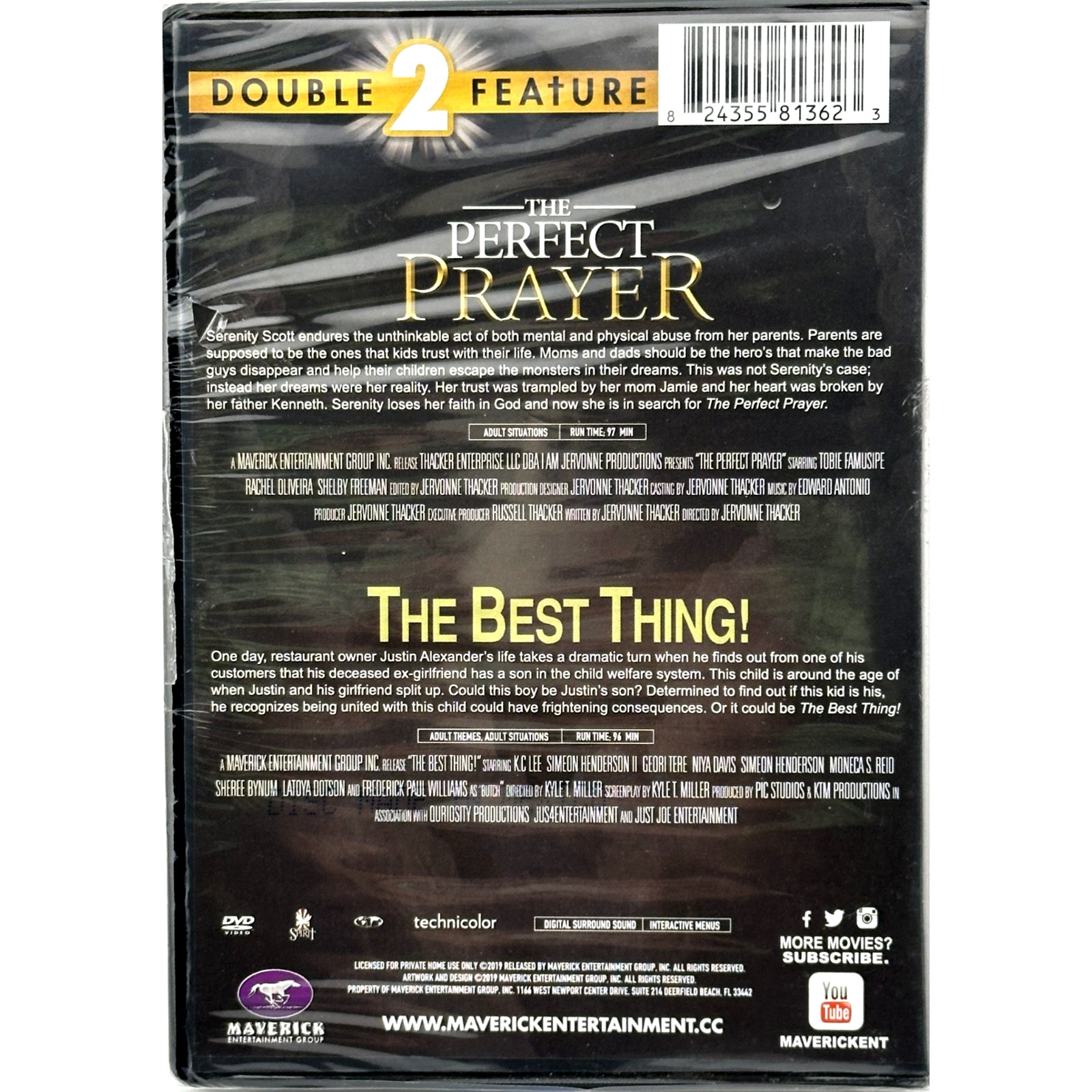 THE PERFECT PRAYER / THE BEST THING DVD Double Feature – NEW IN WRAPPER