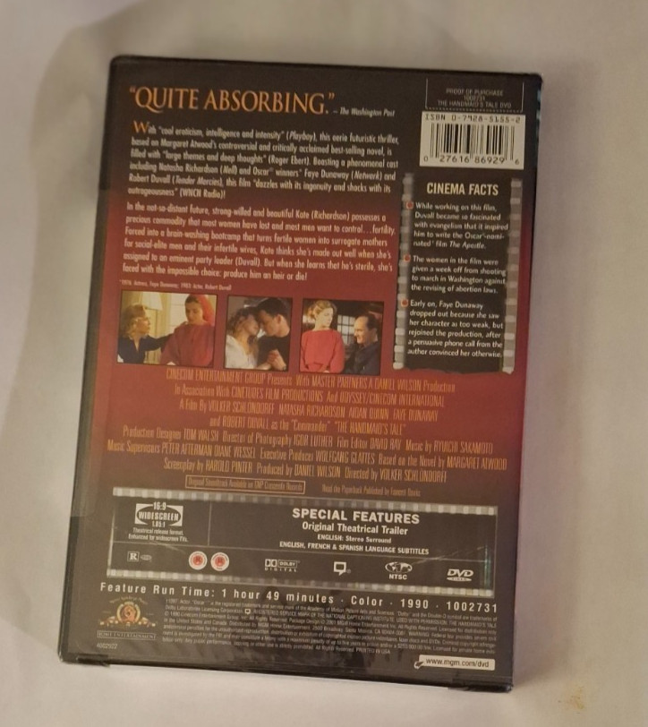 The Handmaid’s Tale 1990 (DVD, 2001)